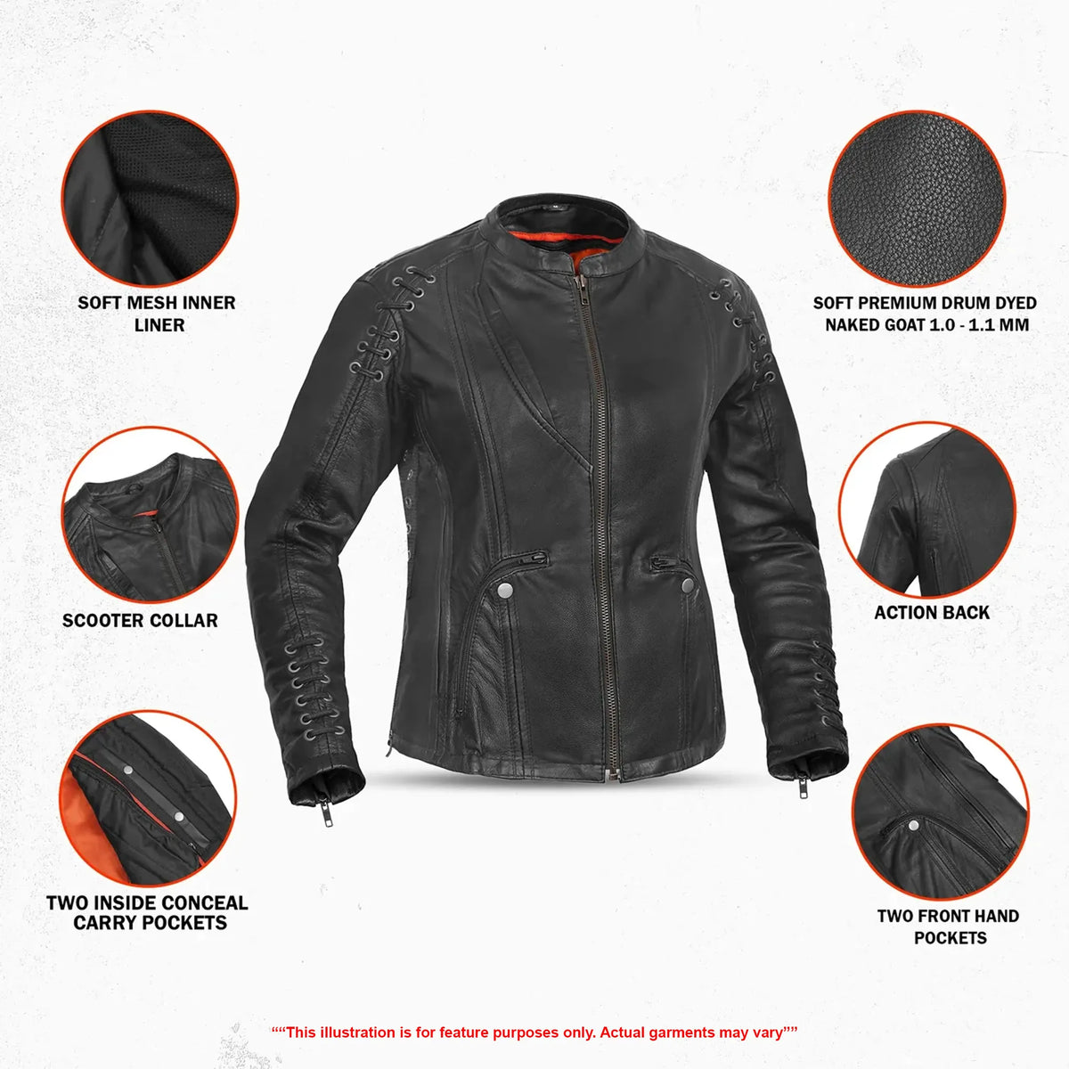 Raven Blaze™ Women's Leather Motorcycle Jacket