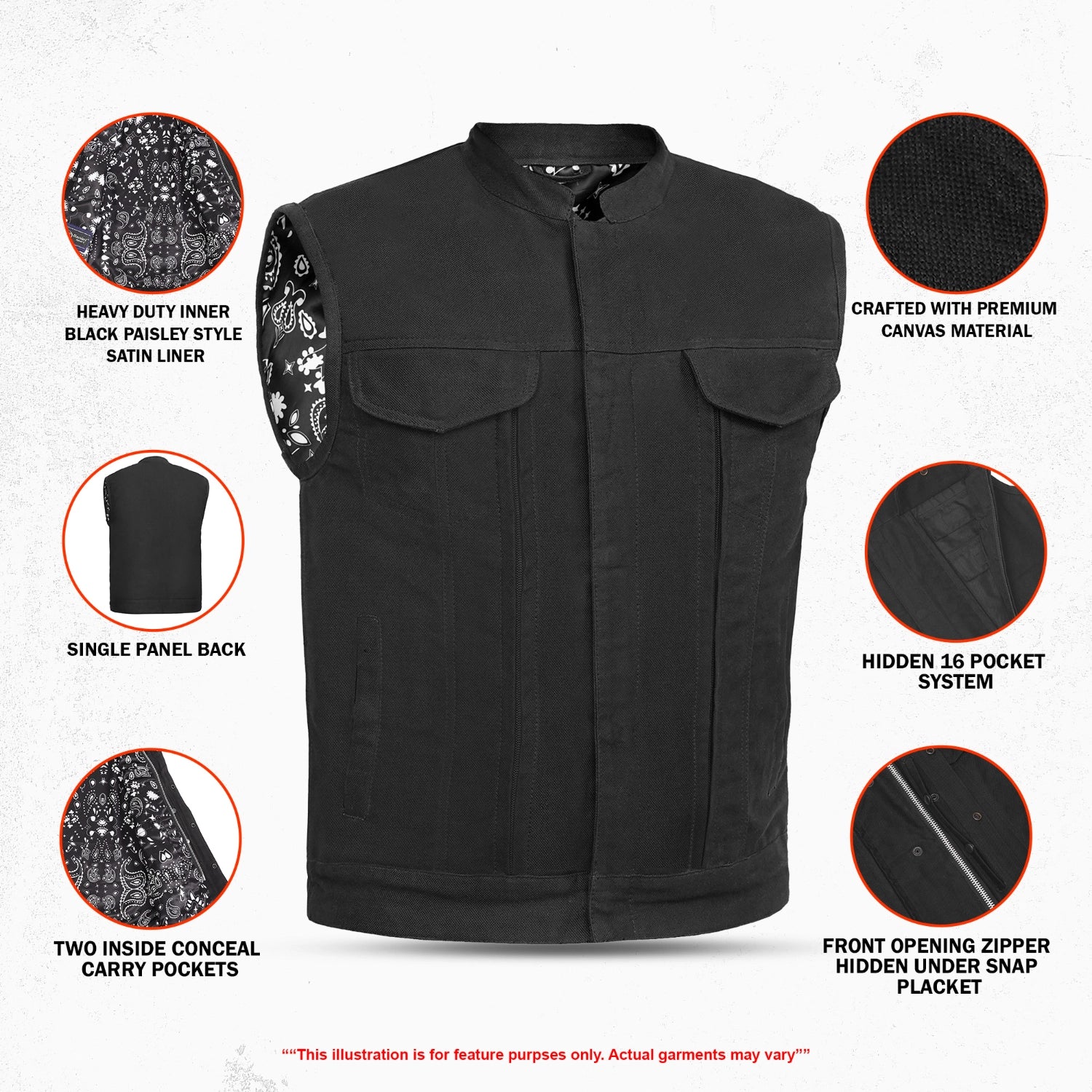 Mystery Men's Textile Motorcycle Vest