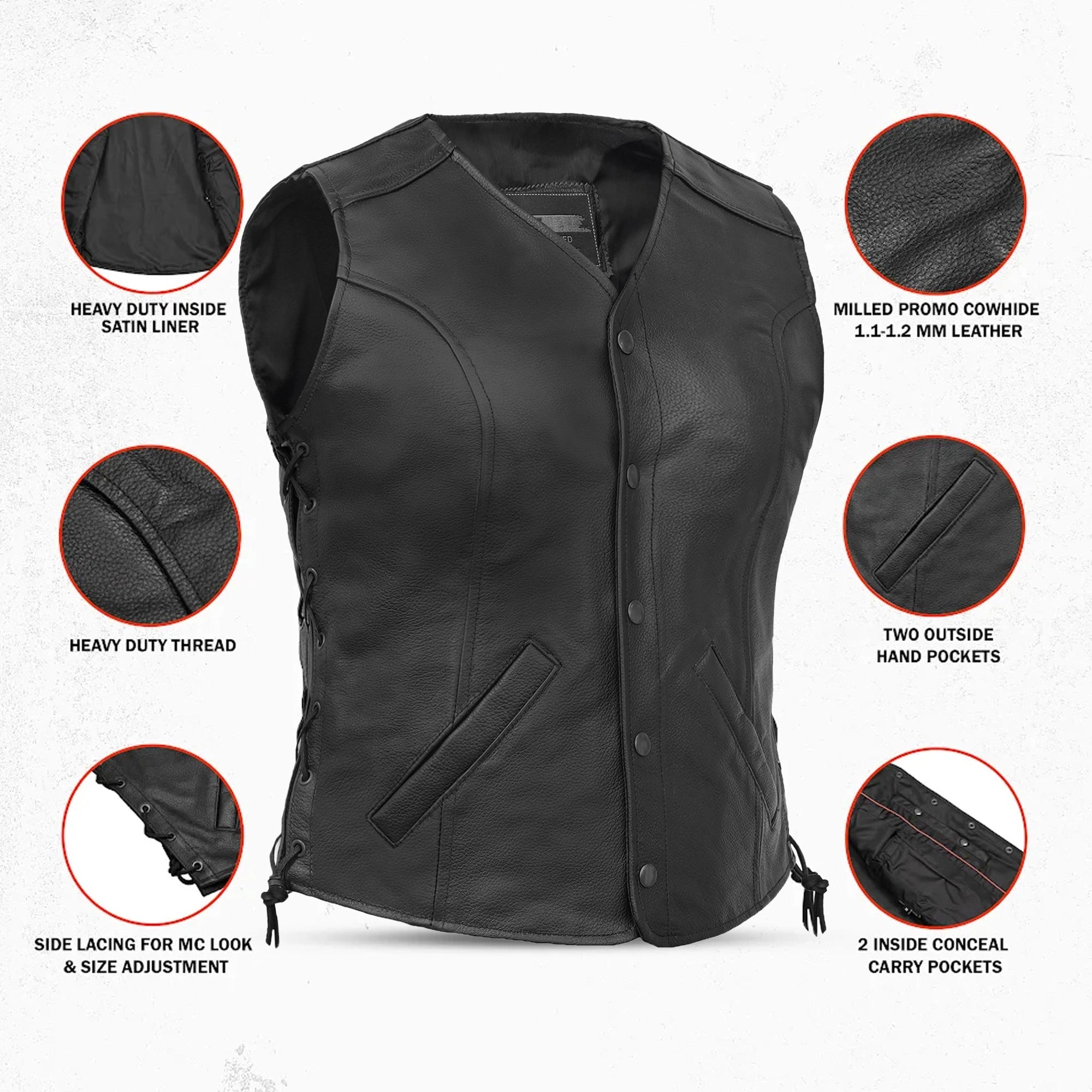 Lacera™ Women's Leather Motorcycle Vest