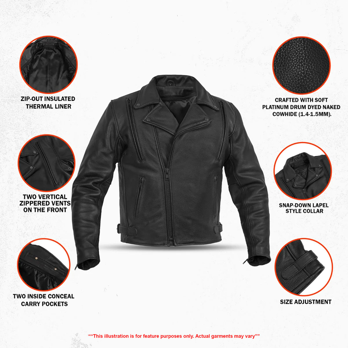 Dark Matter Men's Motorcycle Leather Jacket