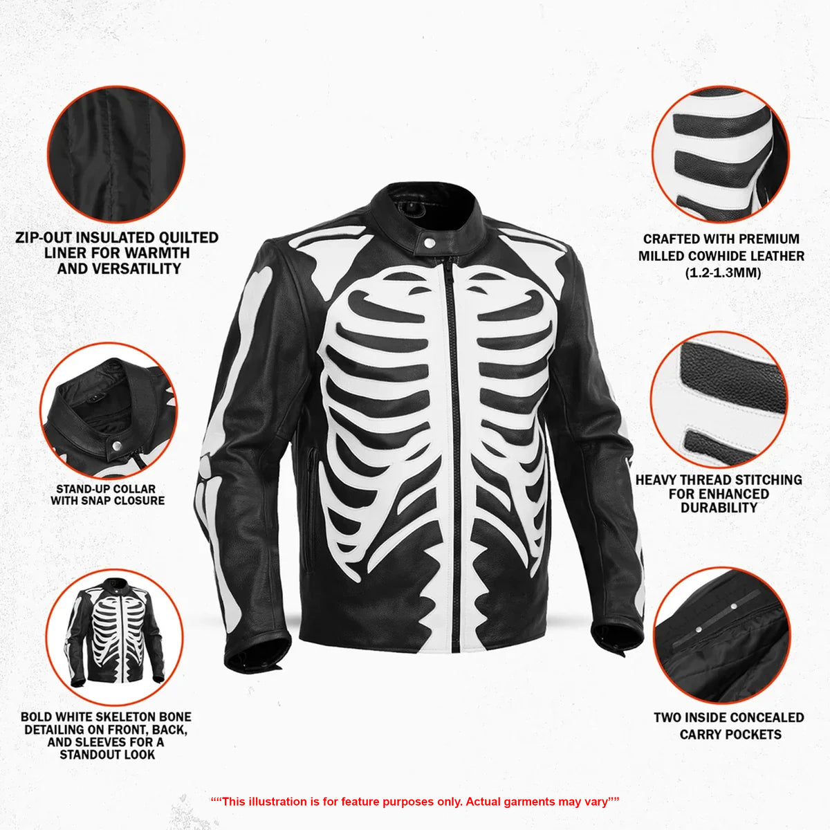 DeadBone™ Men’s Leather Motorcycle Jacket