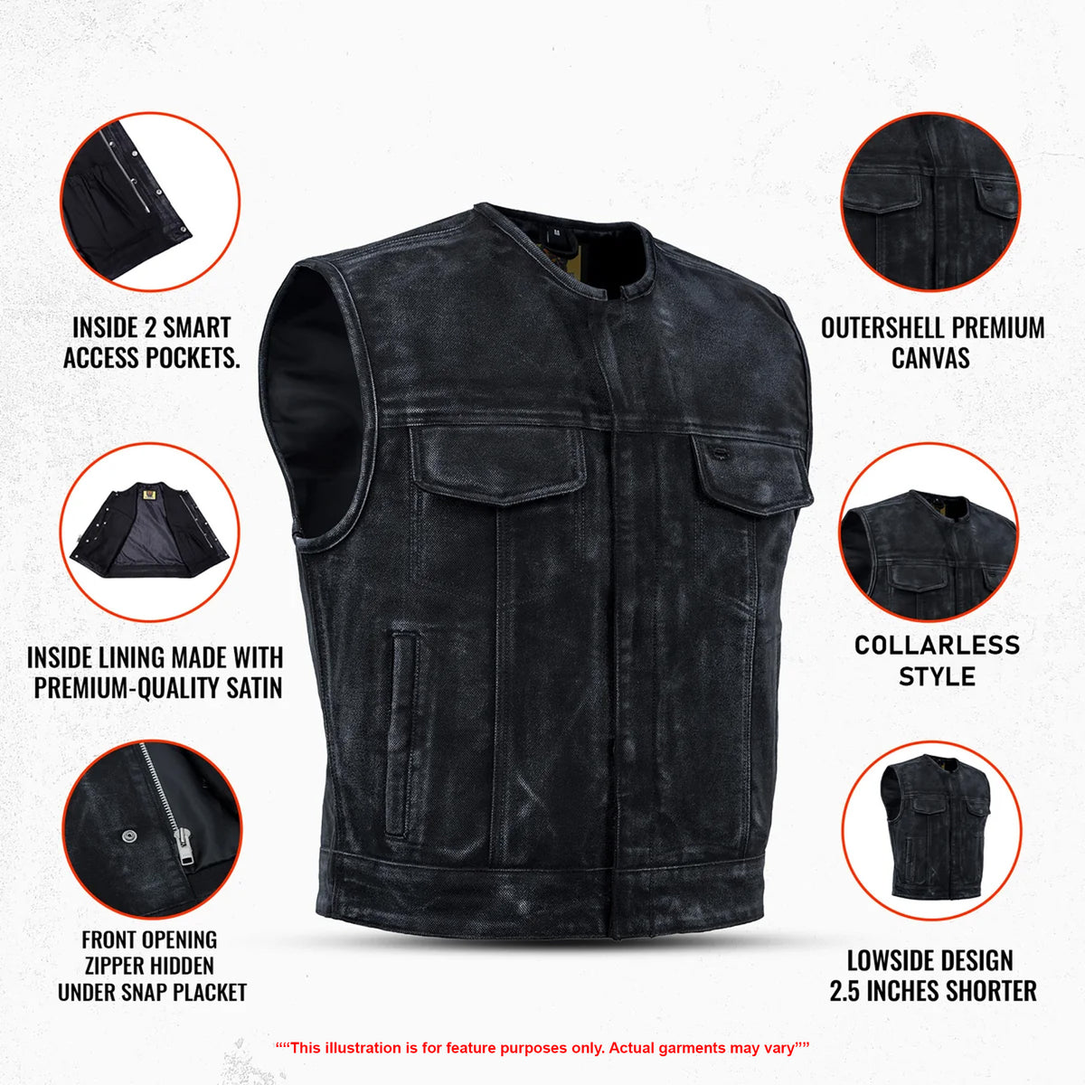 Desert Drifter™ Summer Spark Lowcut Men's Canvas Motorcycle Vest