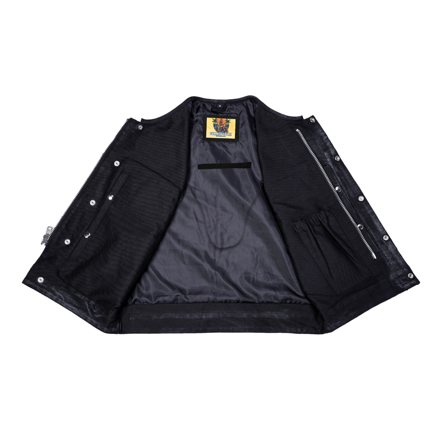 Desert Drifter Summer Spark Lowcut Men's Canvas Motorcycle Vest