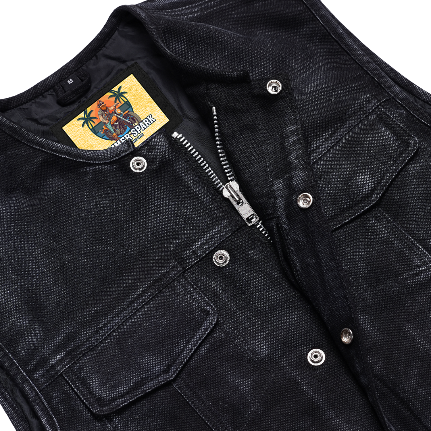 Desert Drifter Summer Spark Lowcut Men's Canvas Motorcycle Vest