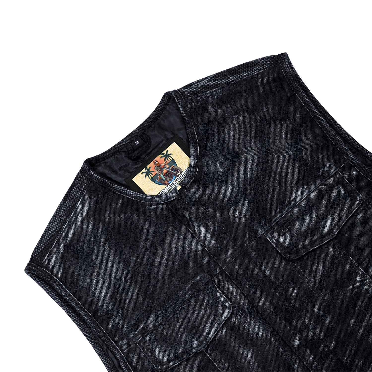Desert Drifter Summer Spark Lowcut Men's Canvas Motorcycle Vest