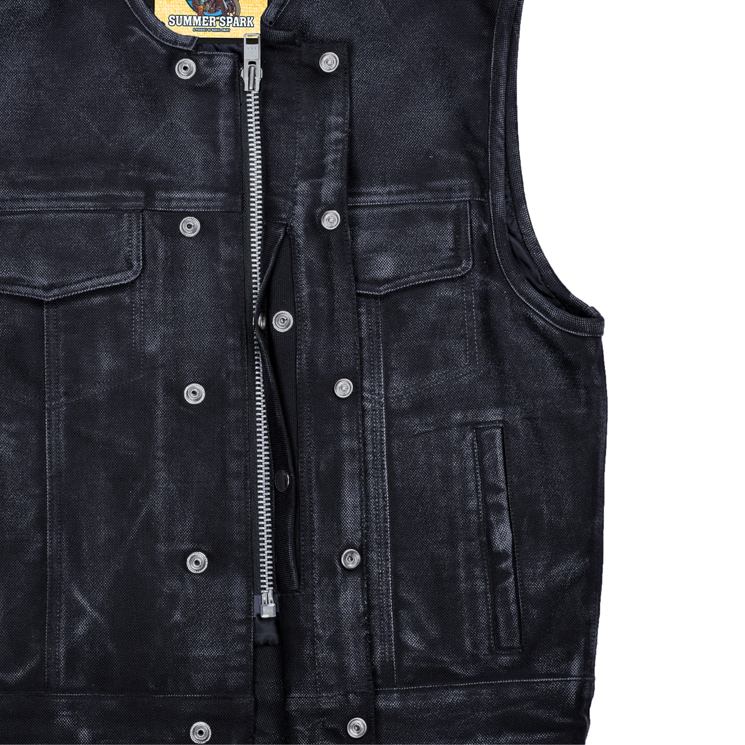 Desert Drifter Summer Spark Lowcut Men's Canvas Motorcycle Vest