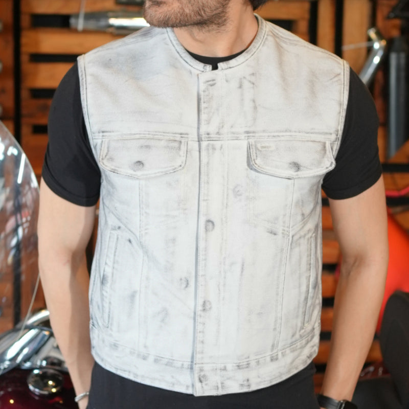 Desert Drifter Summer Spark Lowcut Men's Canvas Motorcycle Vest