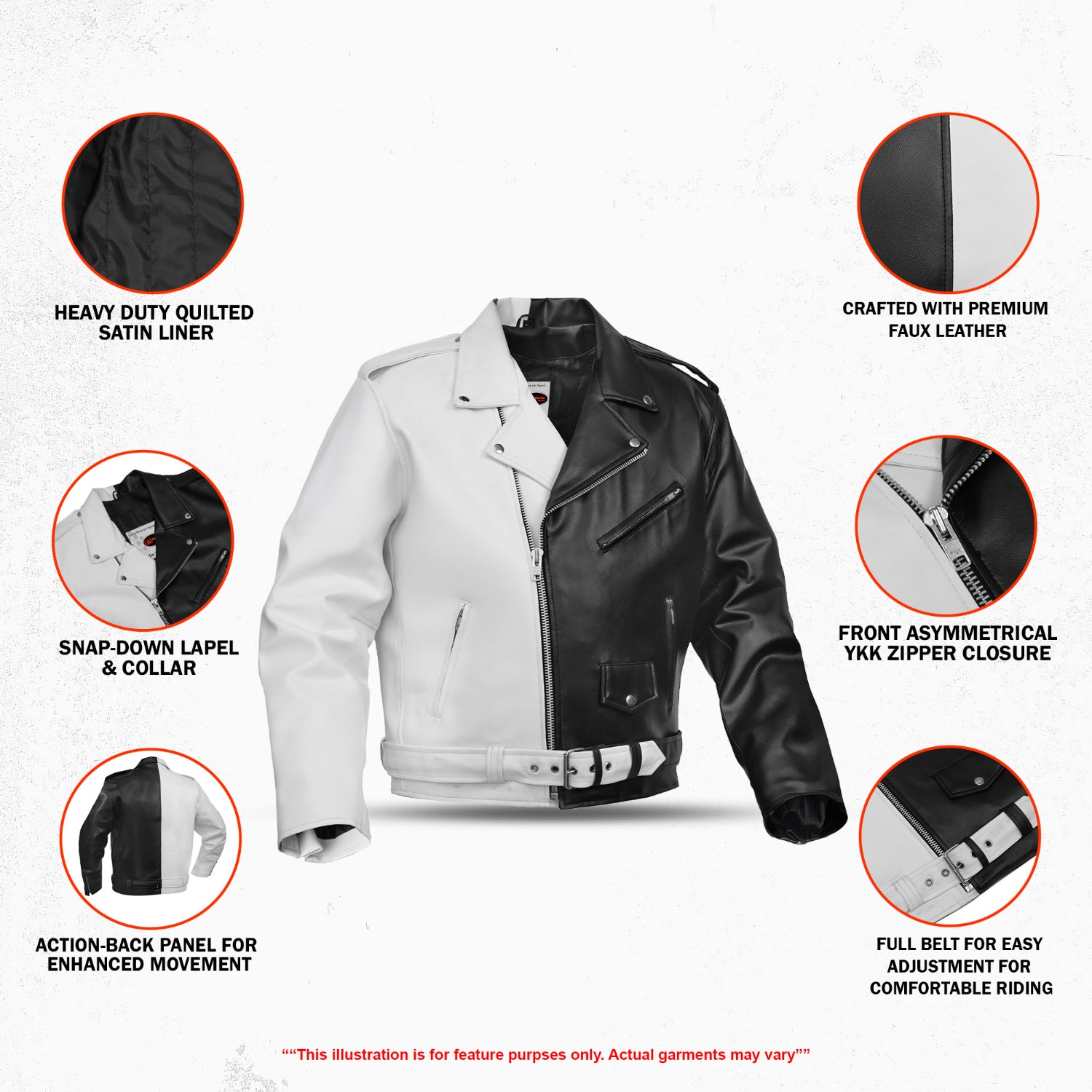 Gravepath – Men’s Faux Leather Motorcycle Jacket