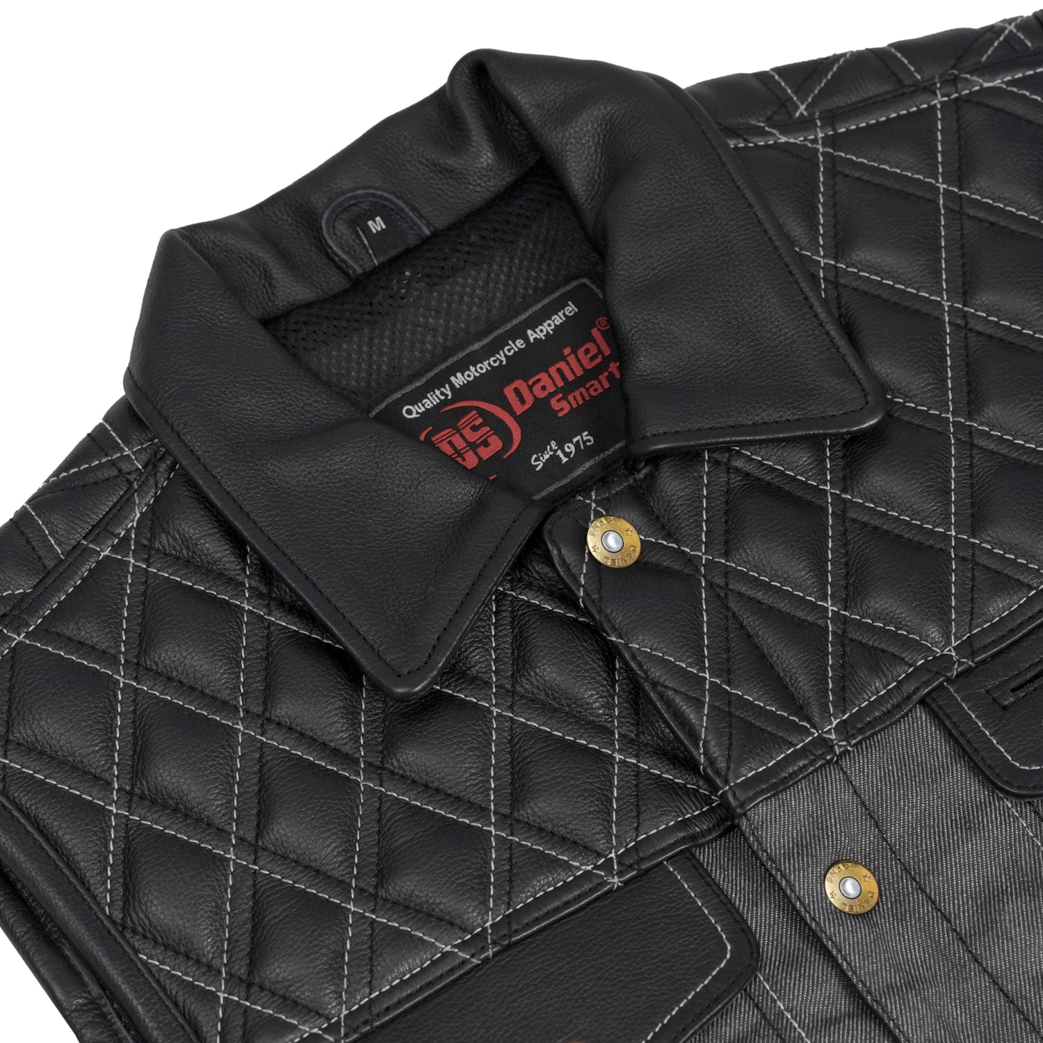 Gray Gunner Men’s Leather & Motorcycle Denim Vest