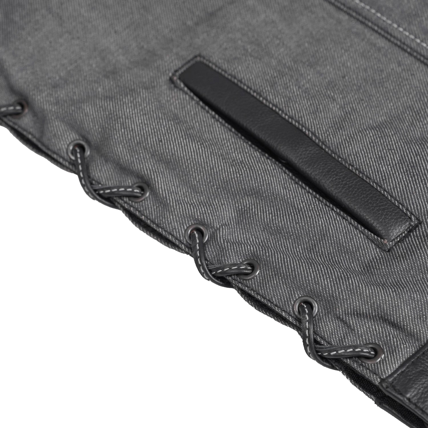 Gray Gunner Men’s Leather & Motorcycle Denim Vest