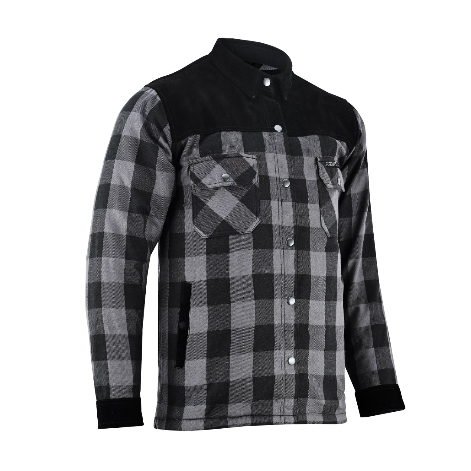 Gray Thread Men's Motorcycle Flannel Shirt