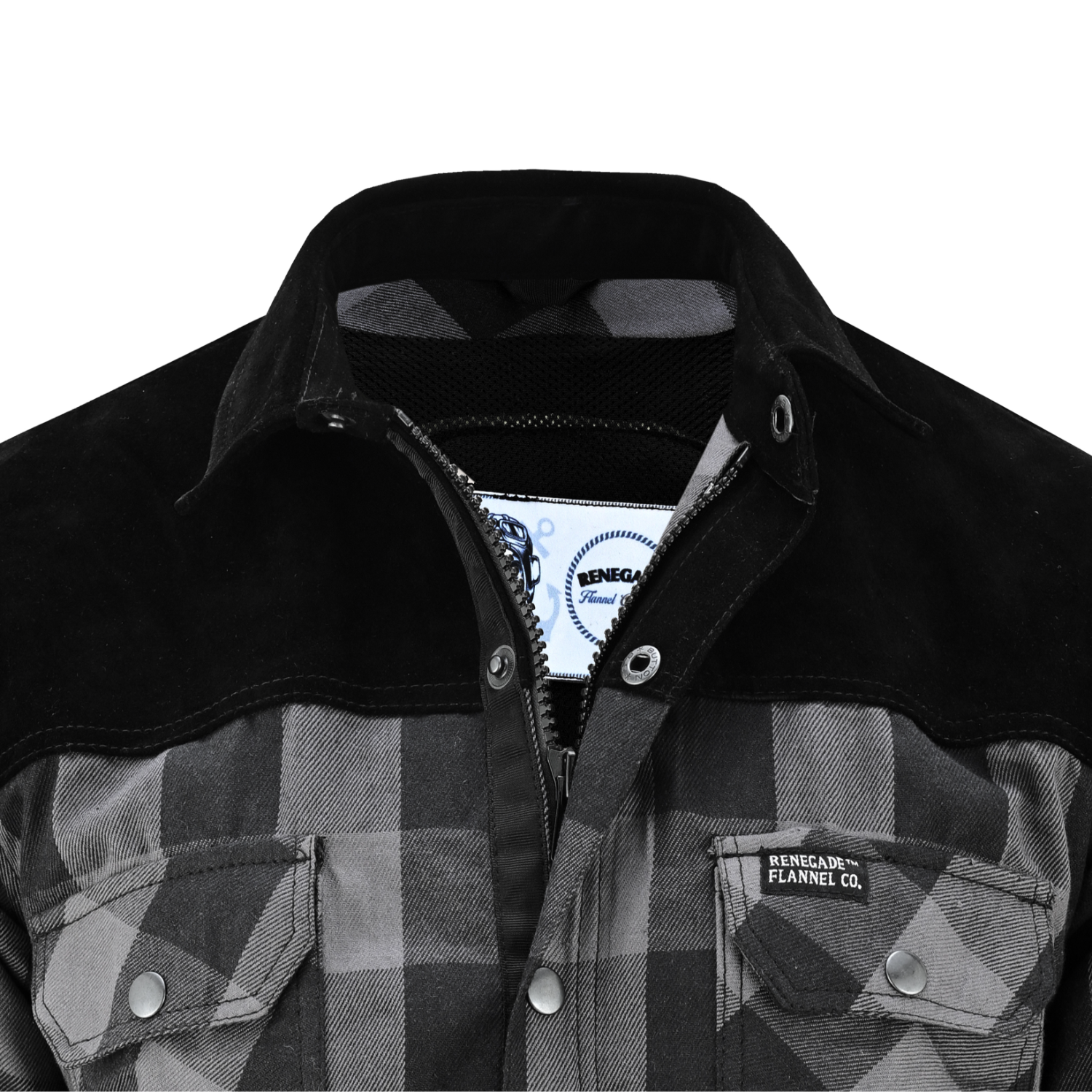 Gray Thread Men's Motorcycle Flannel Shirt
