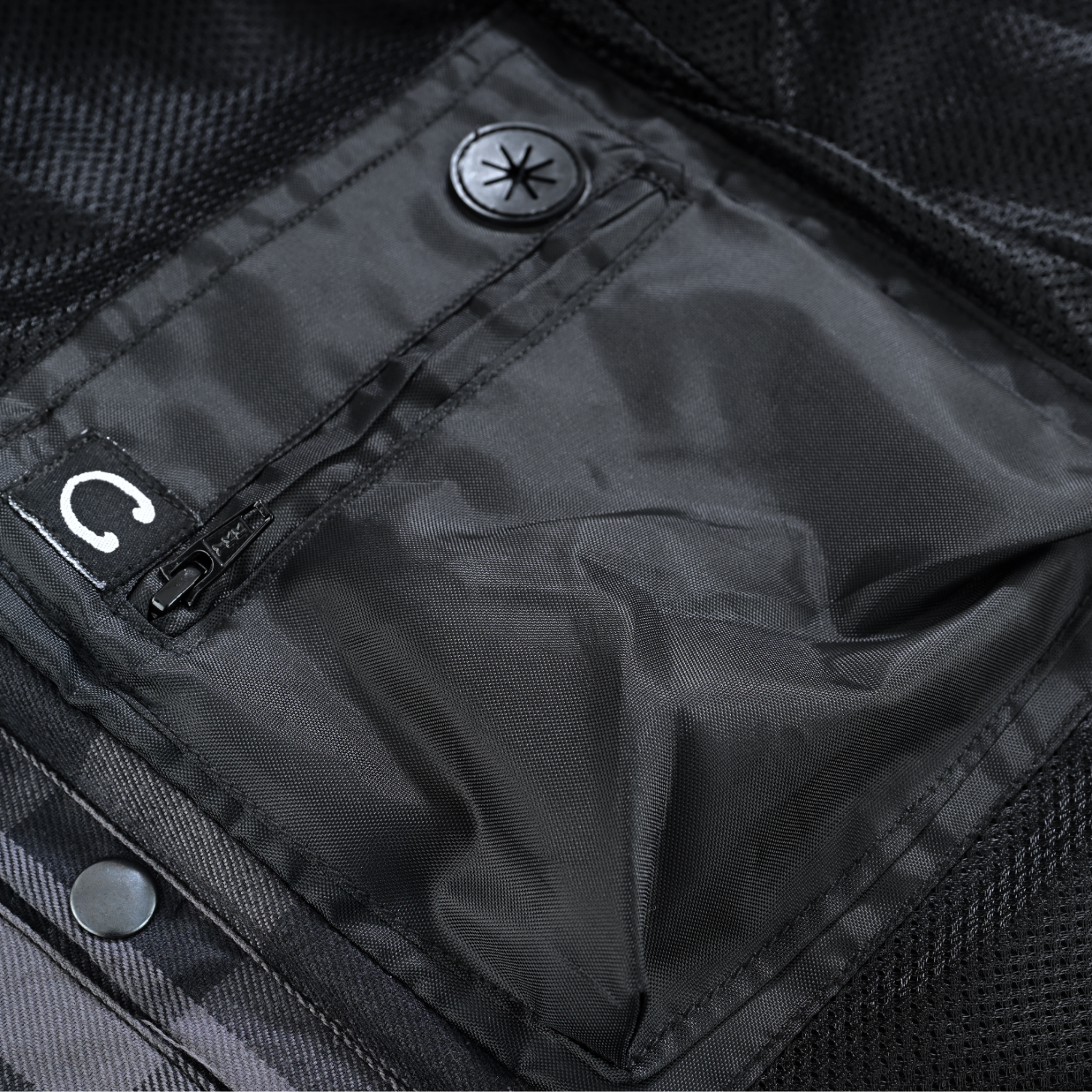 Gray Thread Men's Motorcycle Flannel Shirt