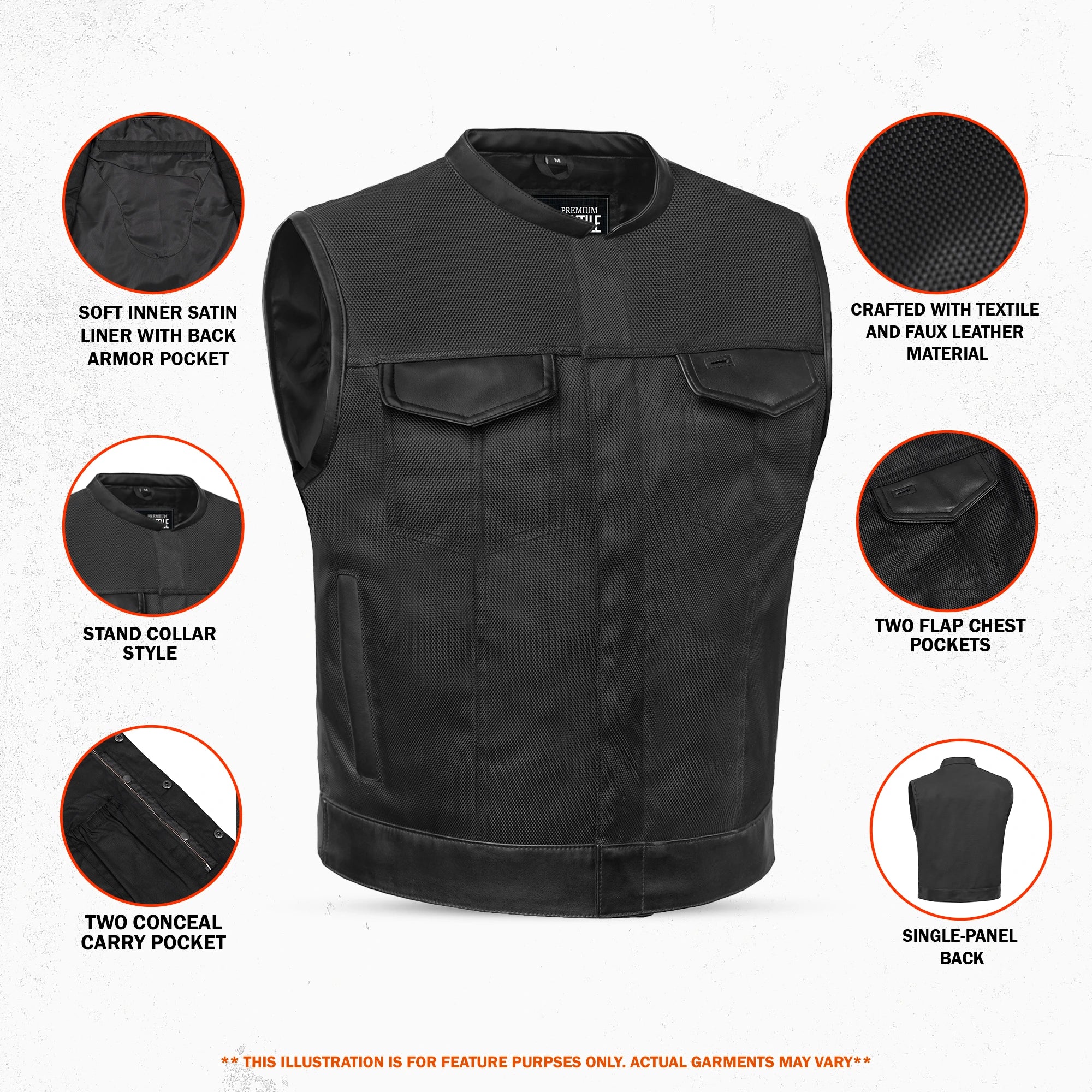 Grimline - Men's Textile Motorcycle Vest