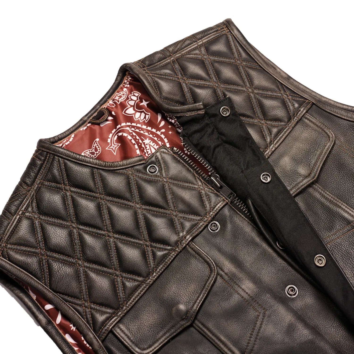 Harley Knight Lowcut Men's motorcycle Leather Vest