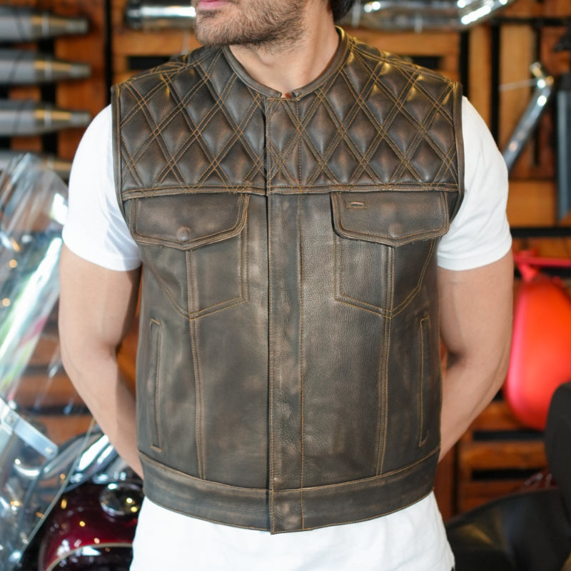 Harley Knight Lowcut Men's motorcycle Leather Vest