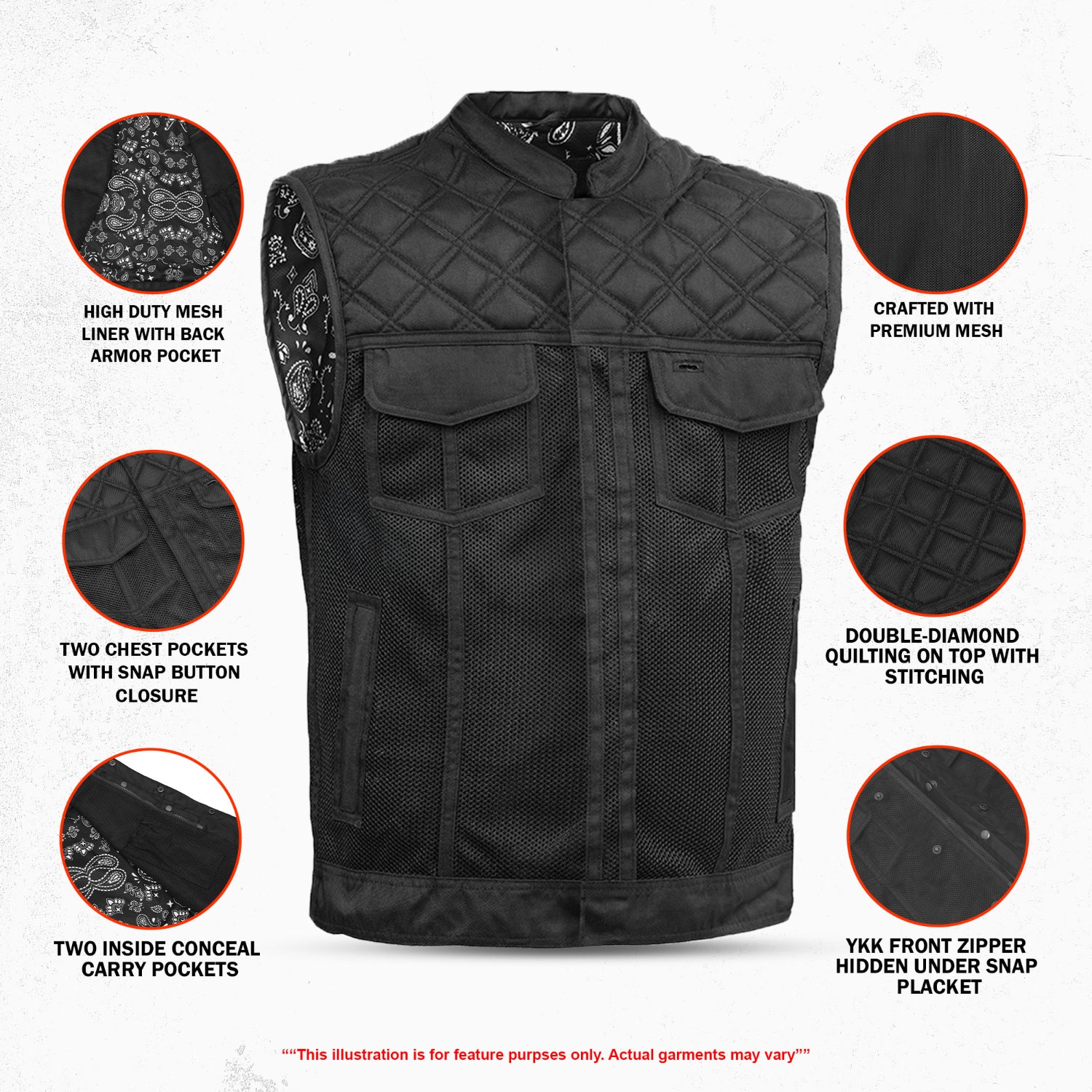 Hell Hound™ Men’s Summer Spark Motorcycle Mesh Vest