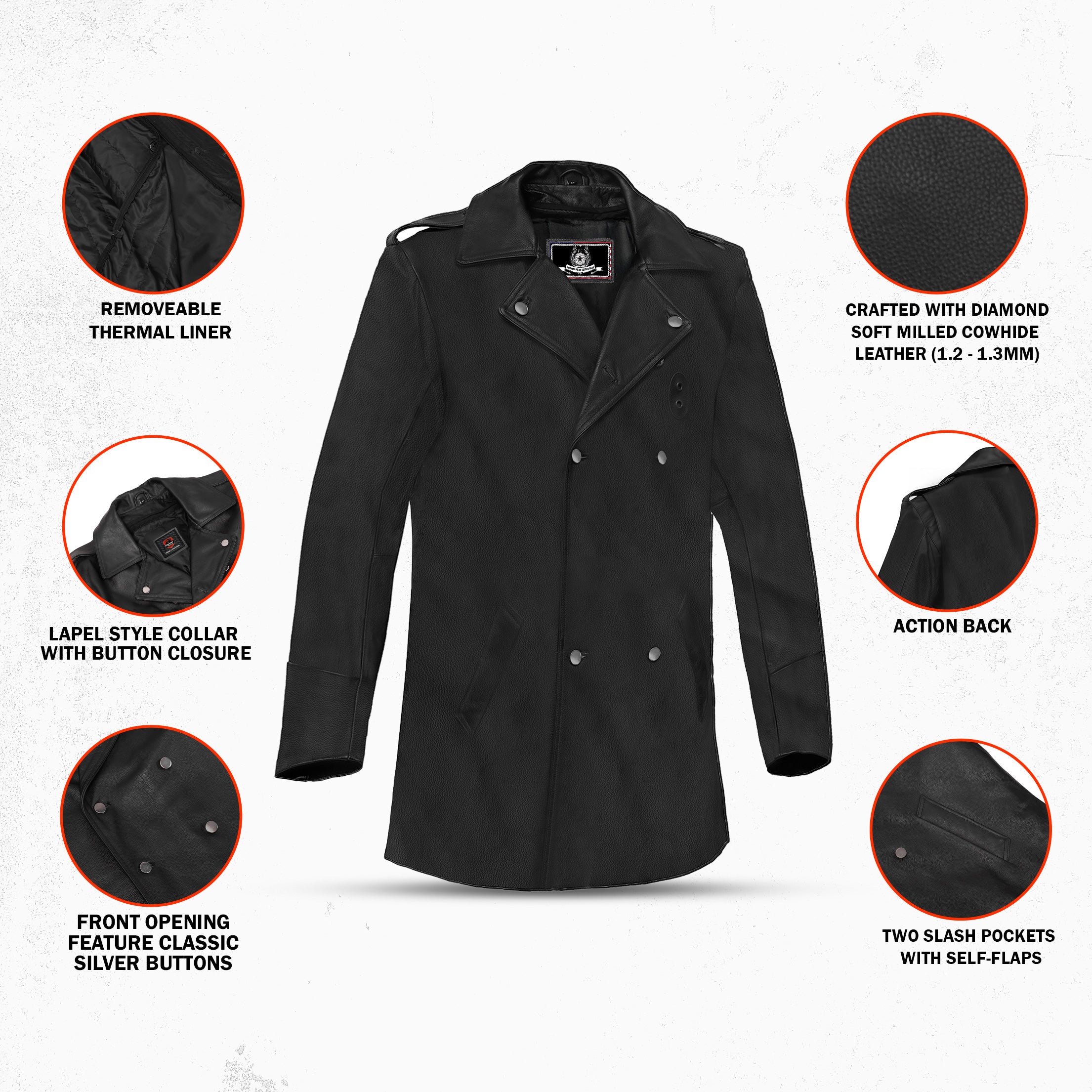 High Badge Men’s Leather Motorcycle Jacket