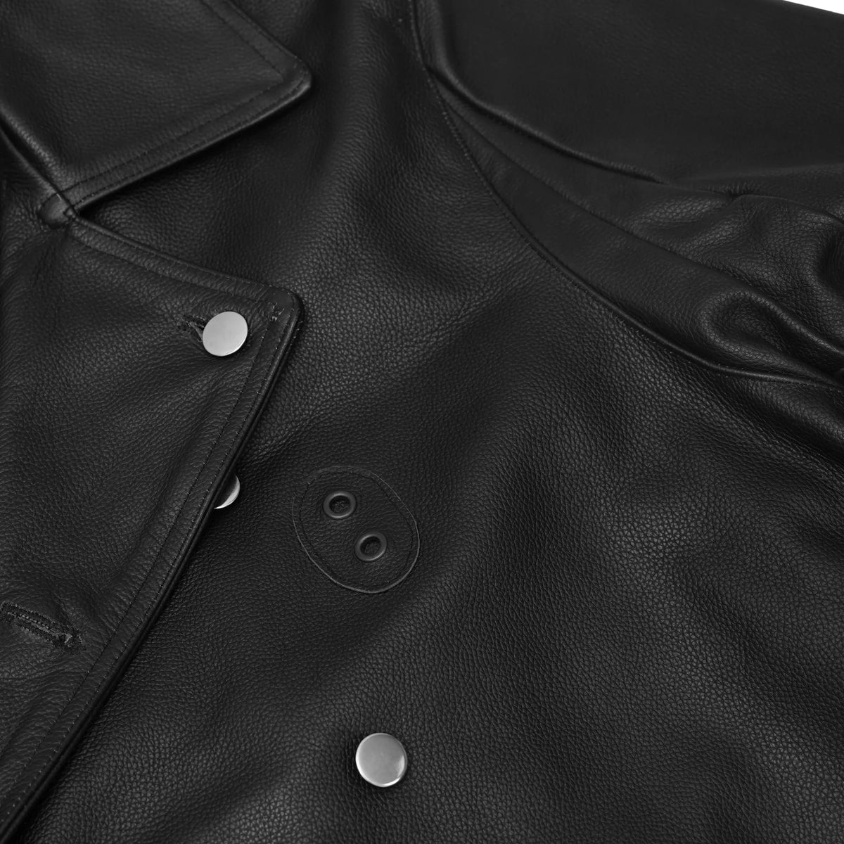 High Badge Men’s Leather Motorcycle Jacket
