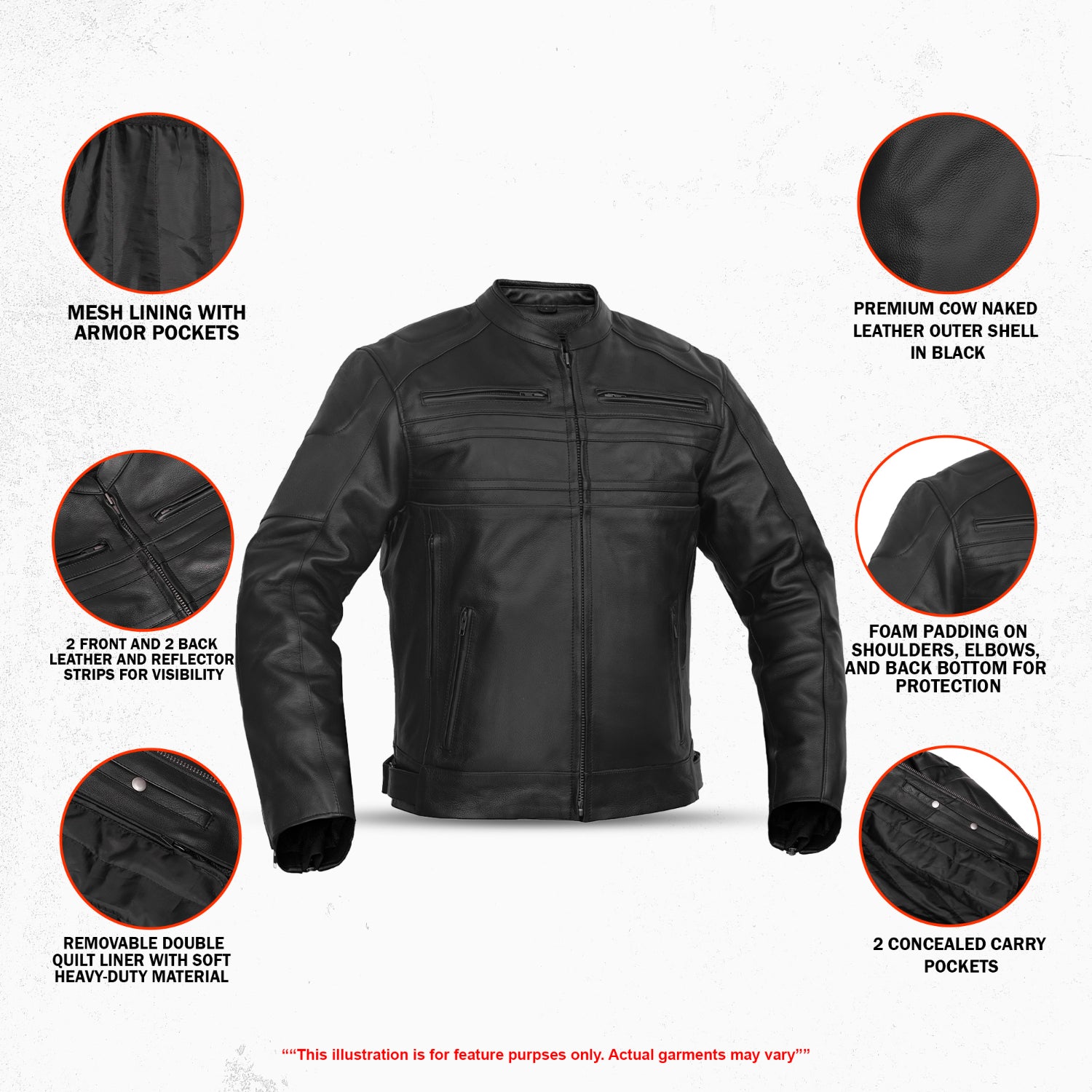 Highmile™ – Men’s Leather Motorcycle Jacket