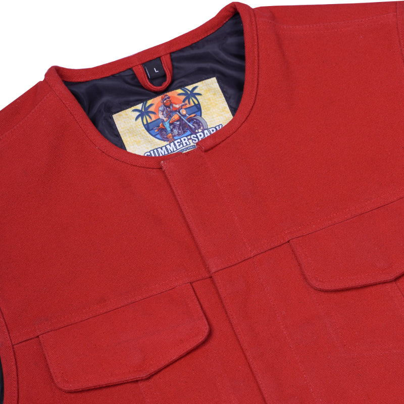 Lava Racer Lowcut Summer Spark Men's Canvas Motorcycle Vest