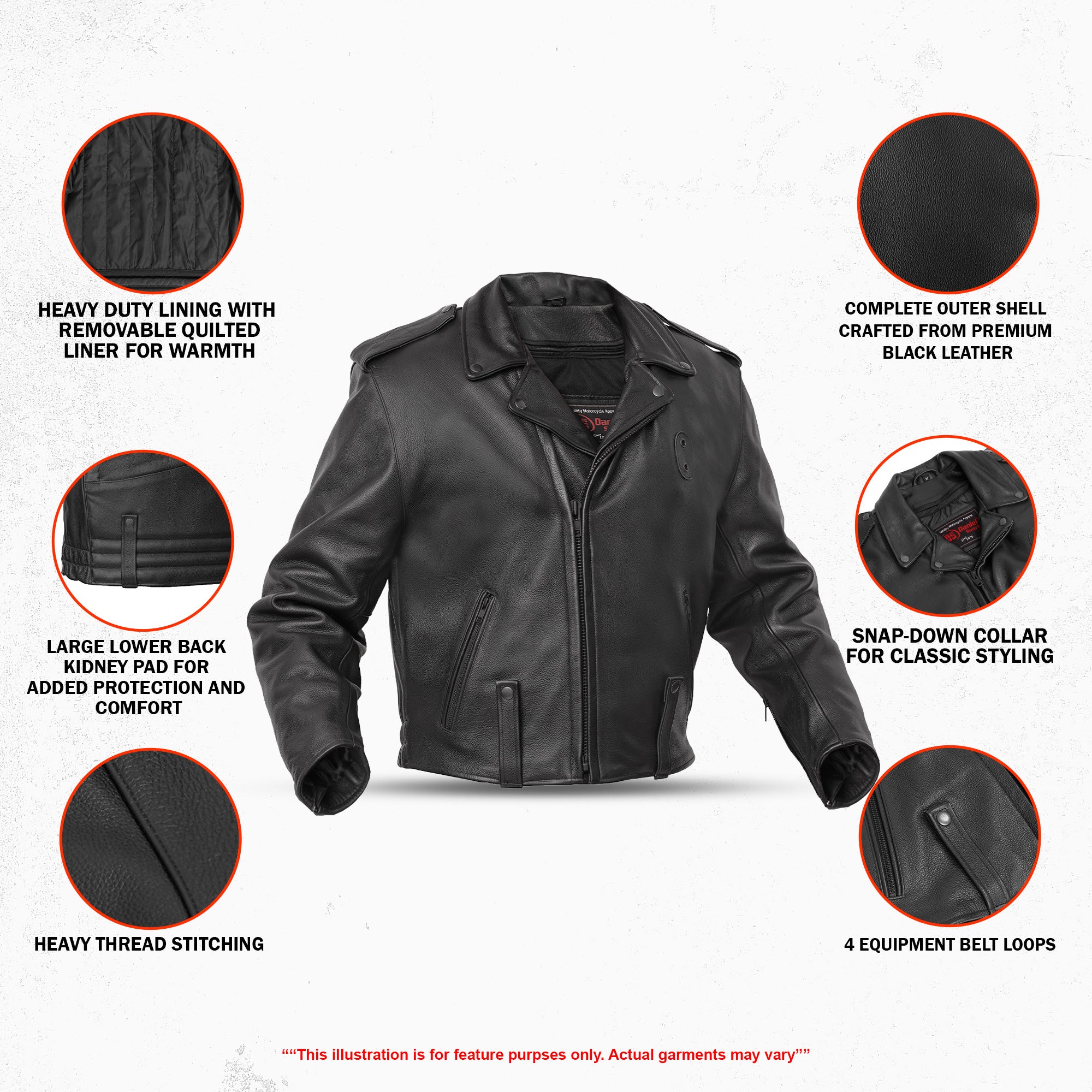 Law Line™ Men’s Leather Motorcycle Jacket