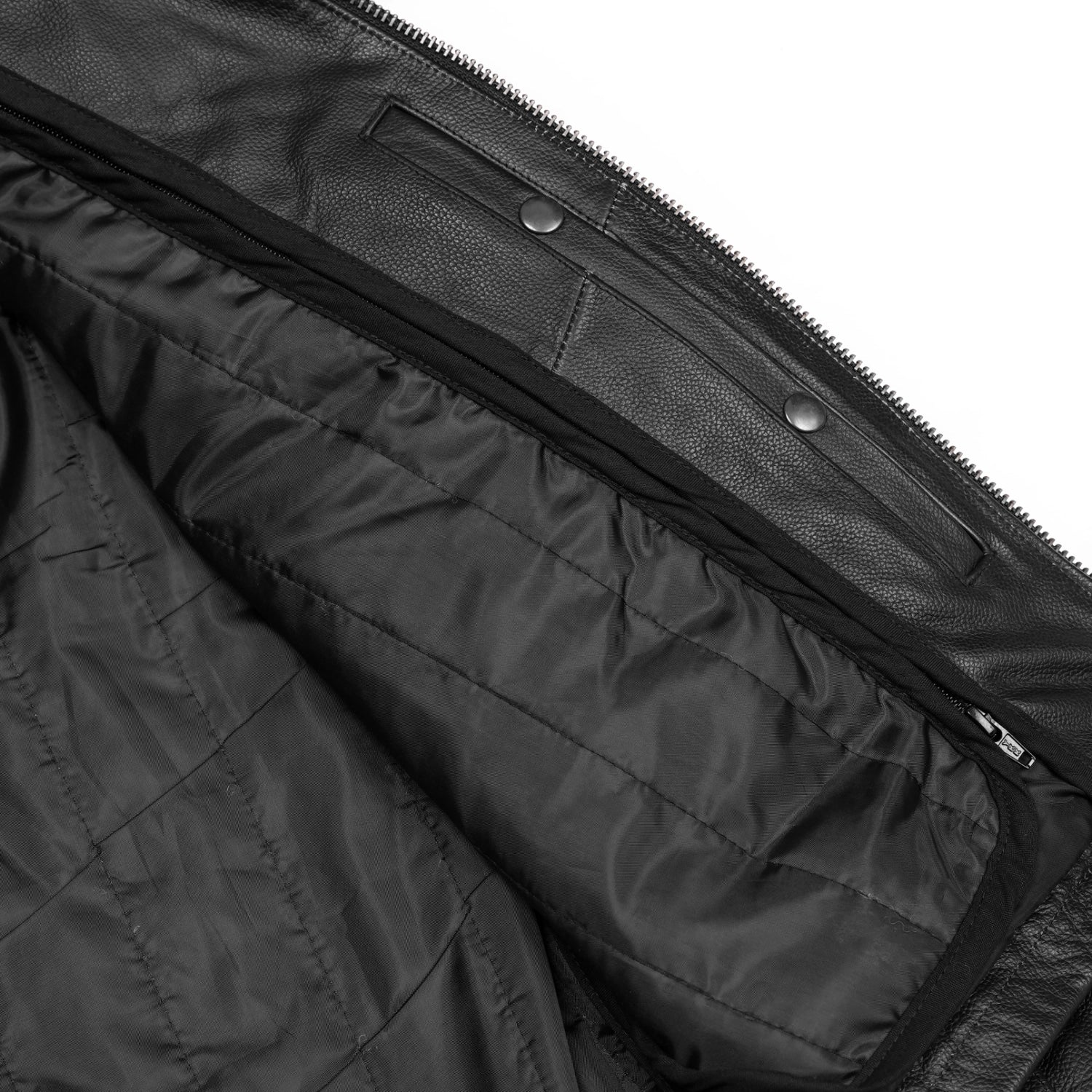 Line Hard Men’s Leather Motorcycle Jacket