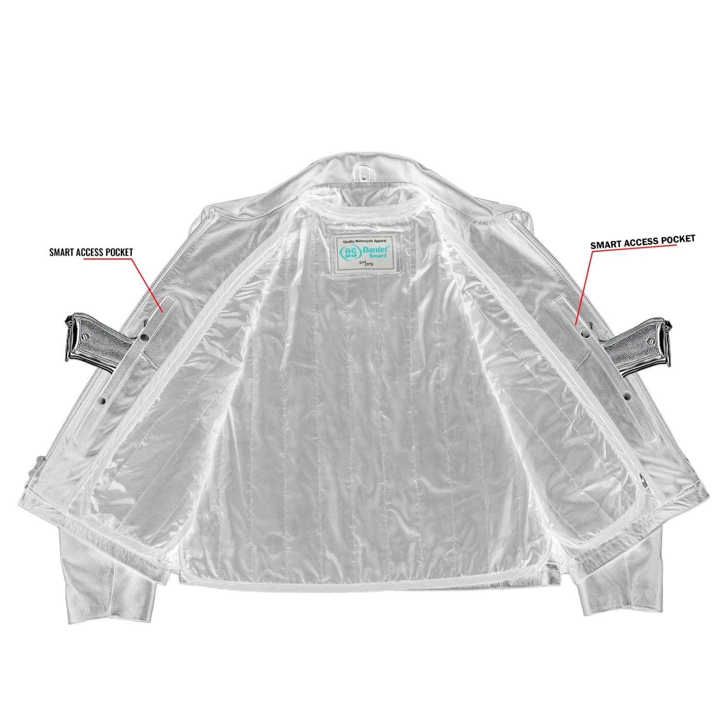 Line Hard Men’s Leather Motorcycle Jacket