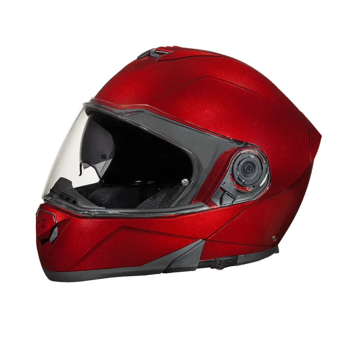 dot motorcycle helmets full face red and black Daytona Glide Modular Motorcycle Helmet