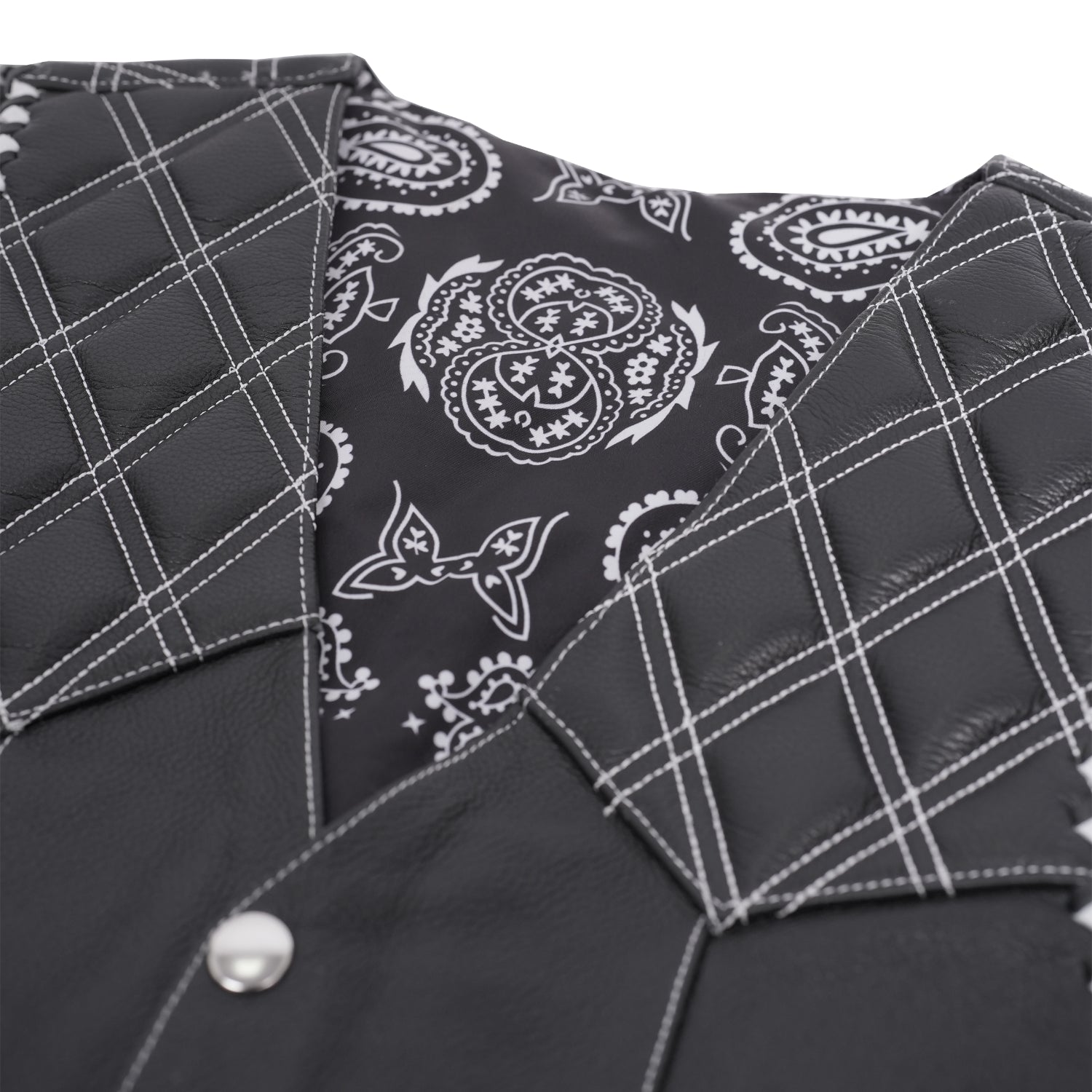 Midnight Thread Men’s Leather Motorcycle Vest