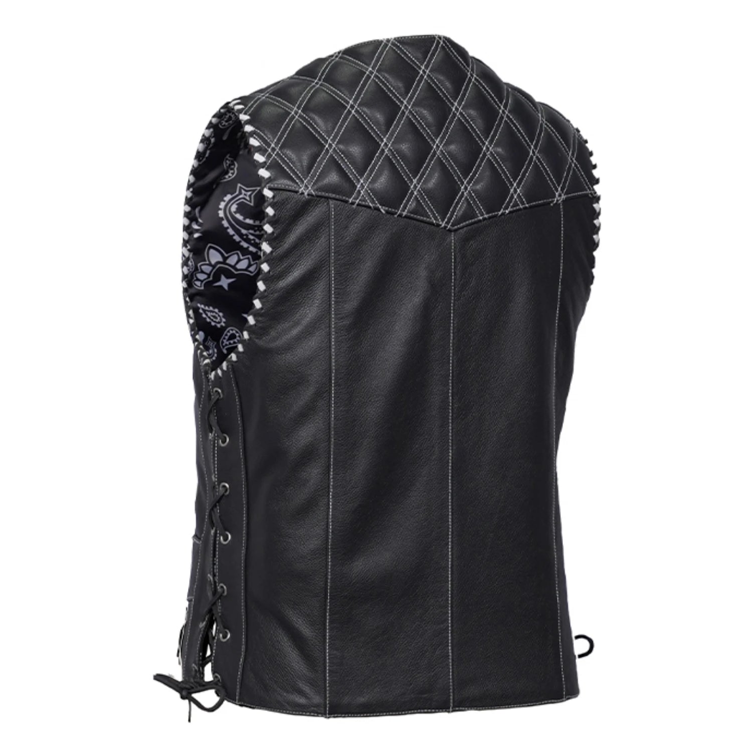 Midnight Thread Men’s Leather Motorcycle Vest