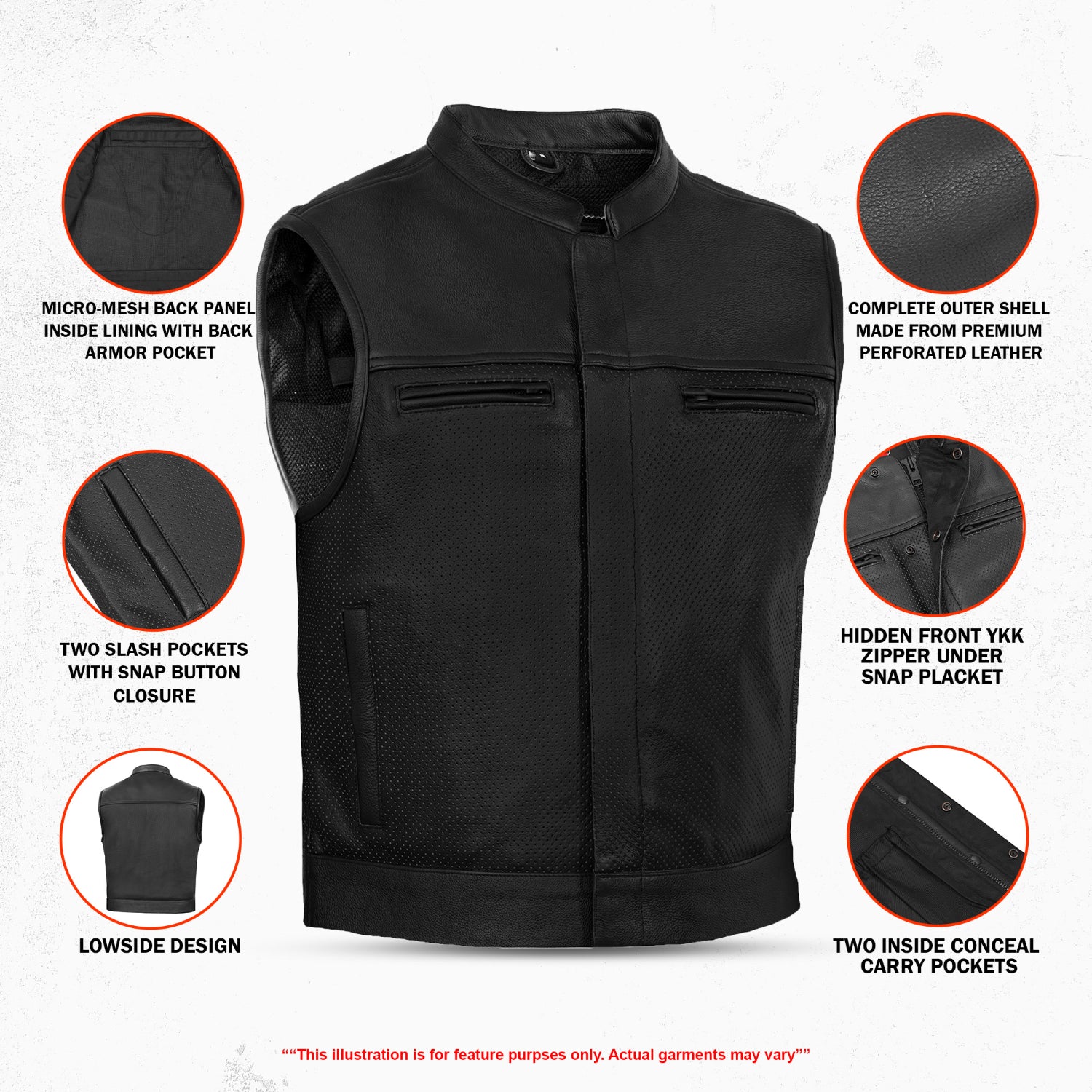 Mile Maker™ Men’s Motorcycle Leather Vest