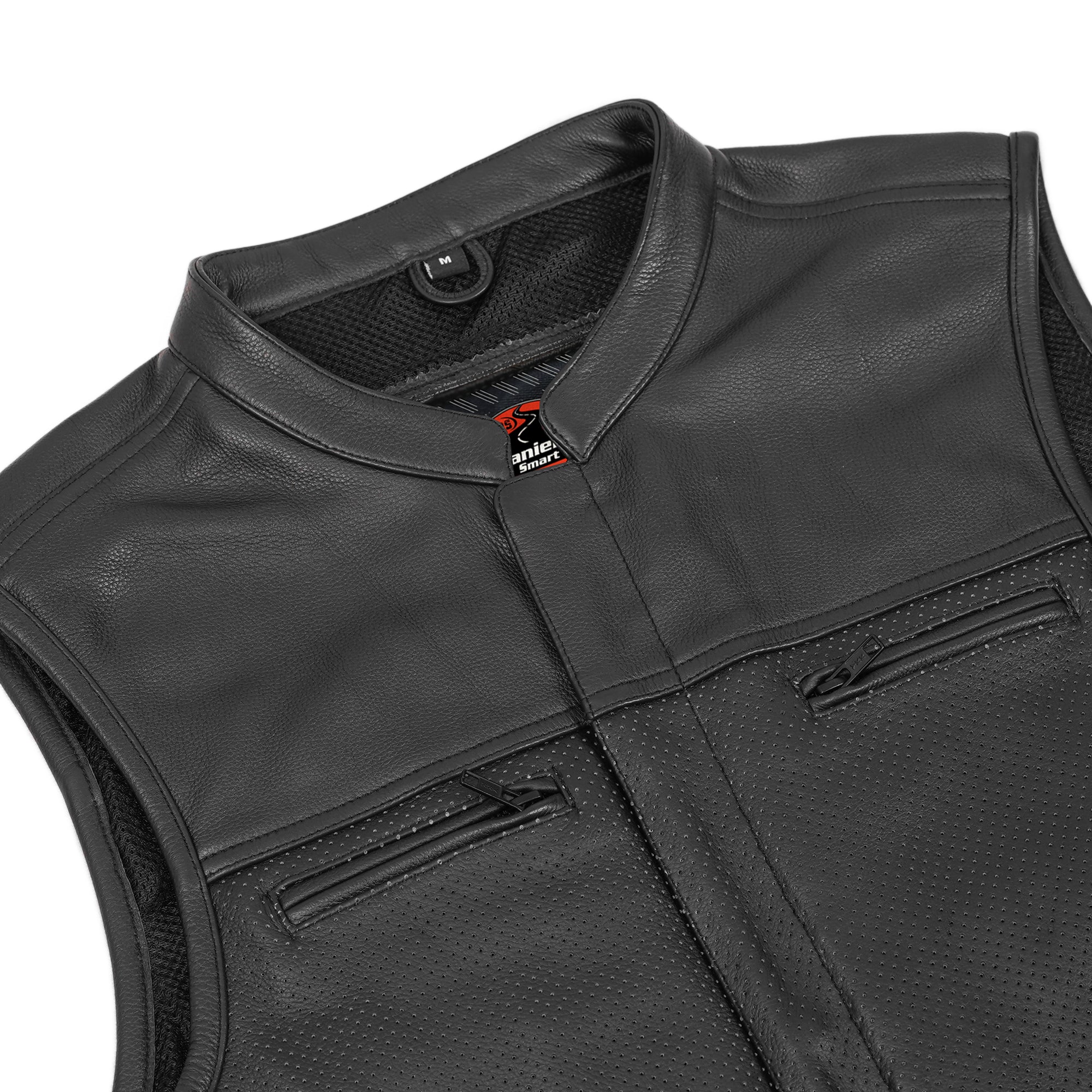 Mile Maker™ Men’s Lowcut Perforated Leather Motorcycle Vest