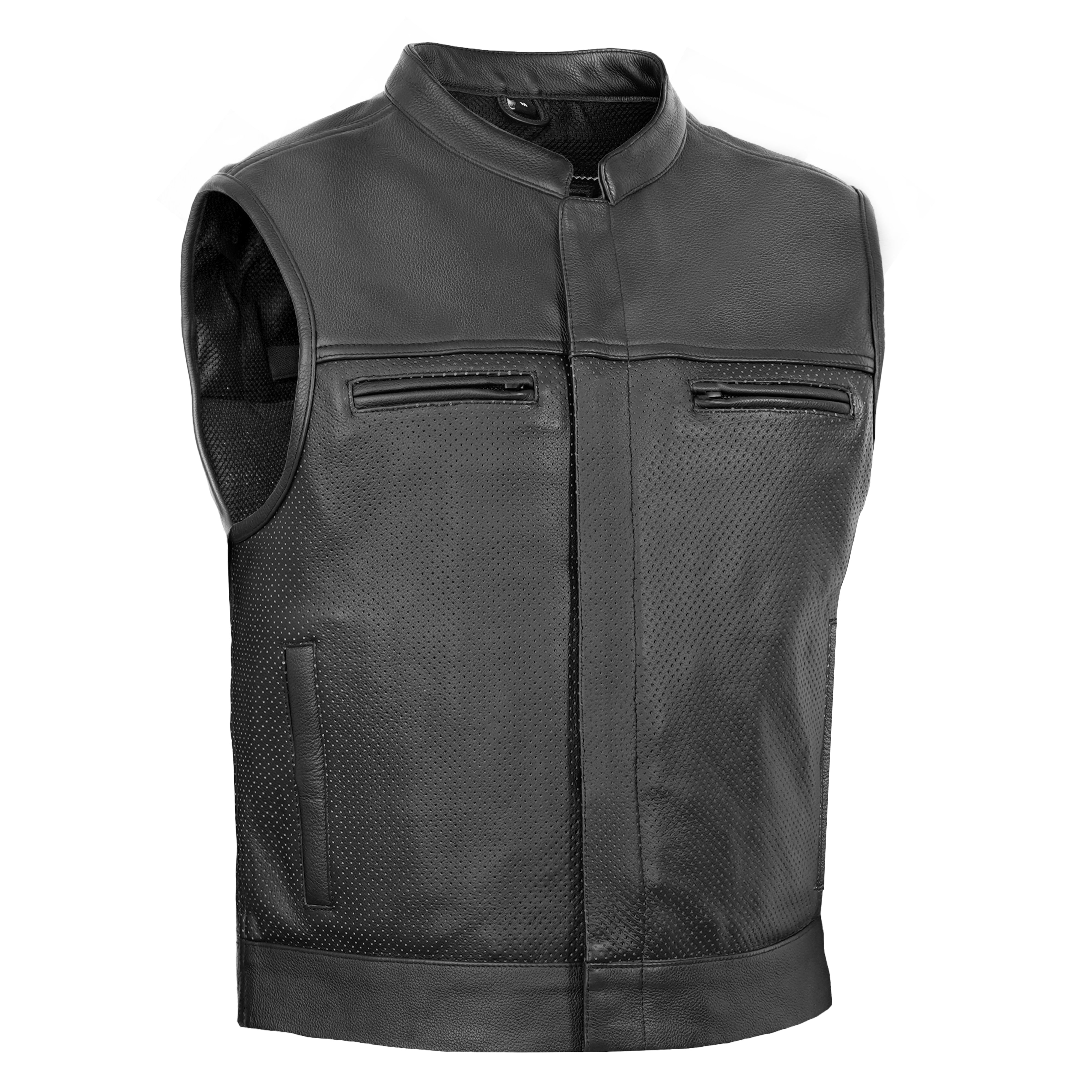 Mile Maker™ Men’s Lowcut Perforated Leather Motorcycle Vest