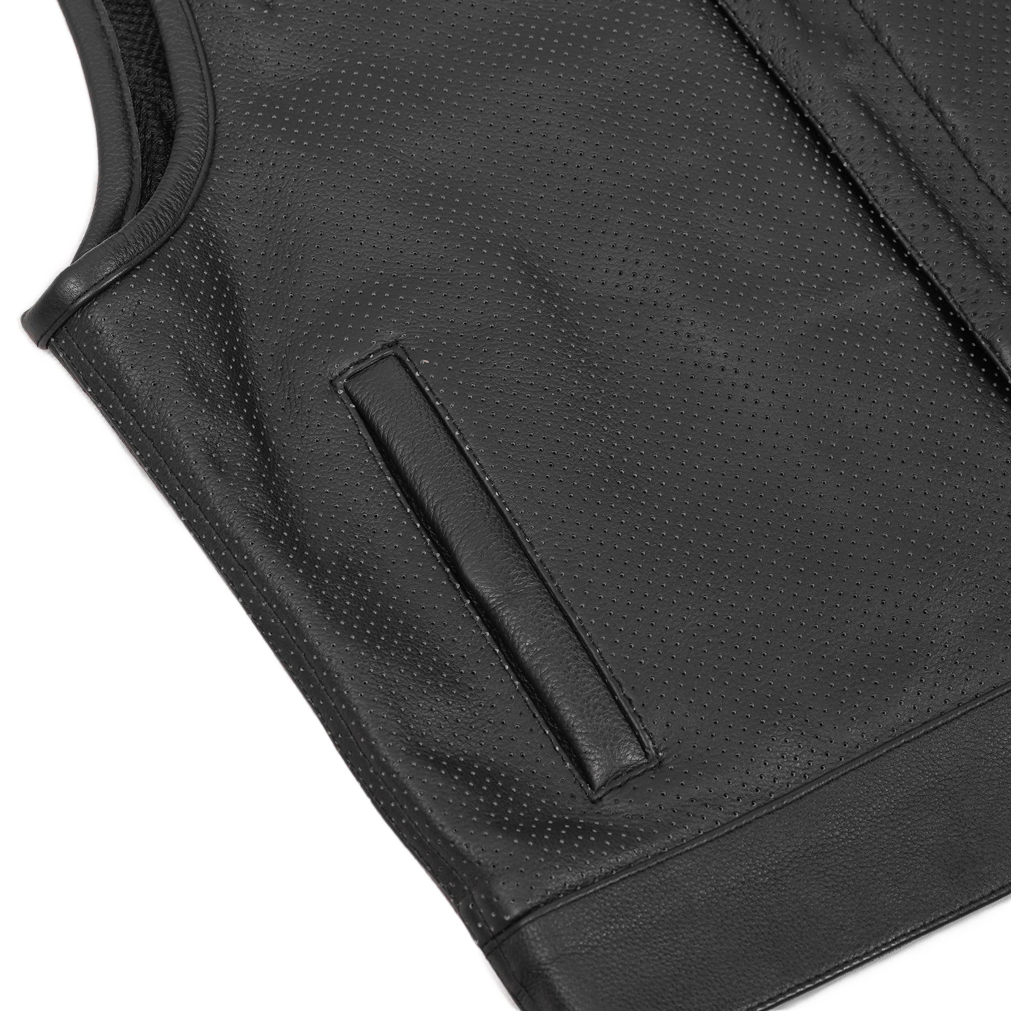 Mile Maker™ Men’s Lowcut Perforated Leather Motorcycle Vest