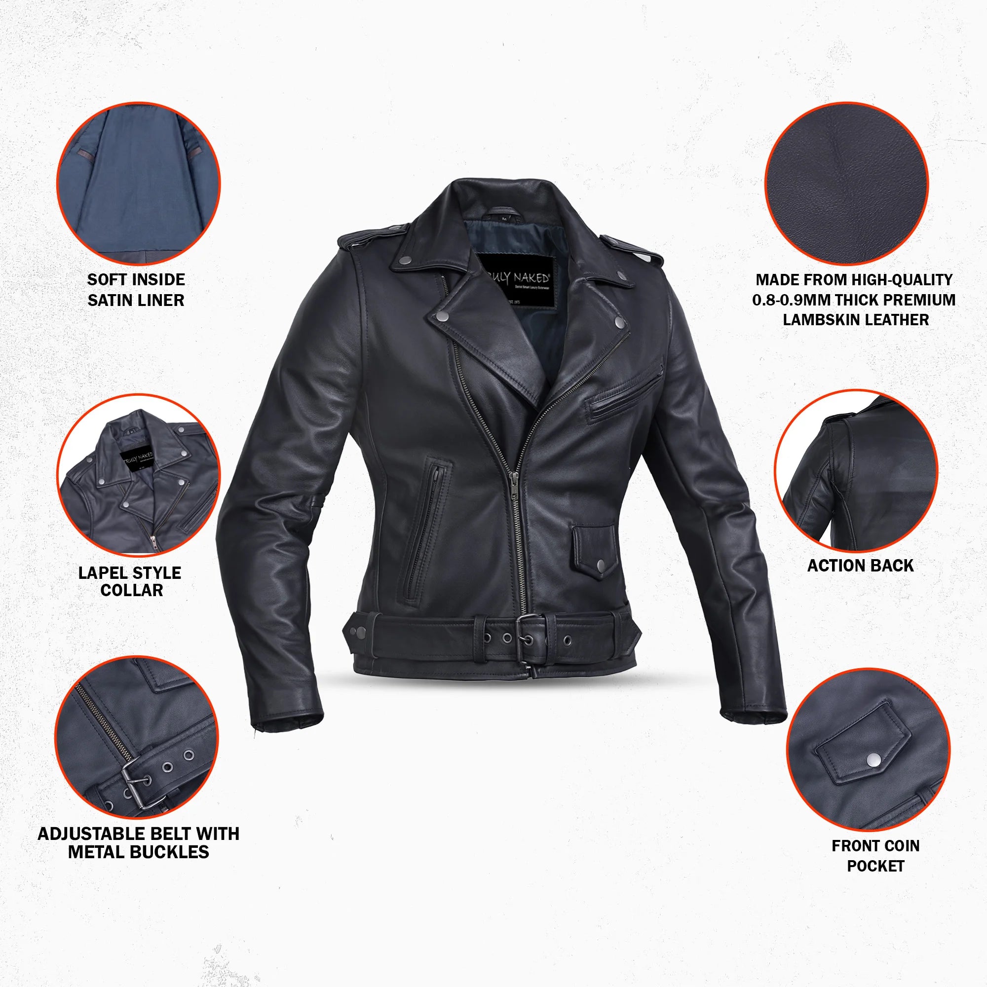 Moonlight Women's Navy Blue Fashion Leather Jacket