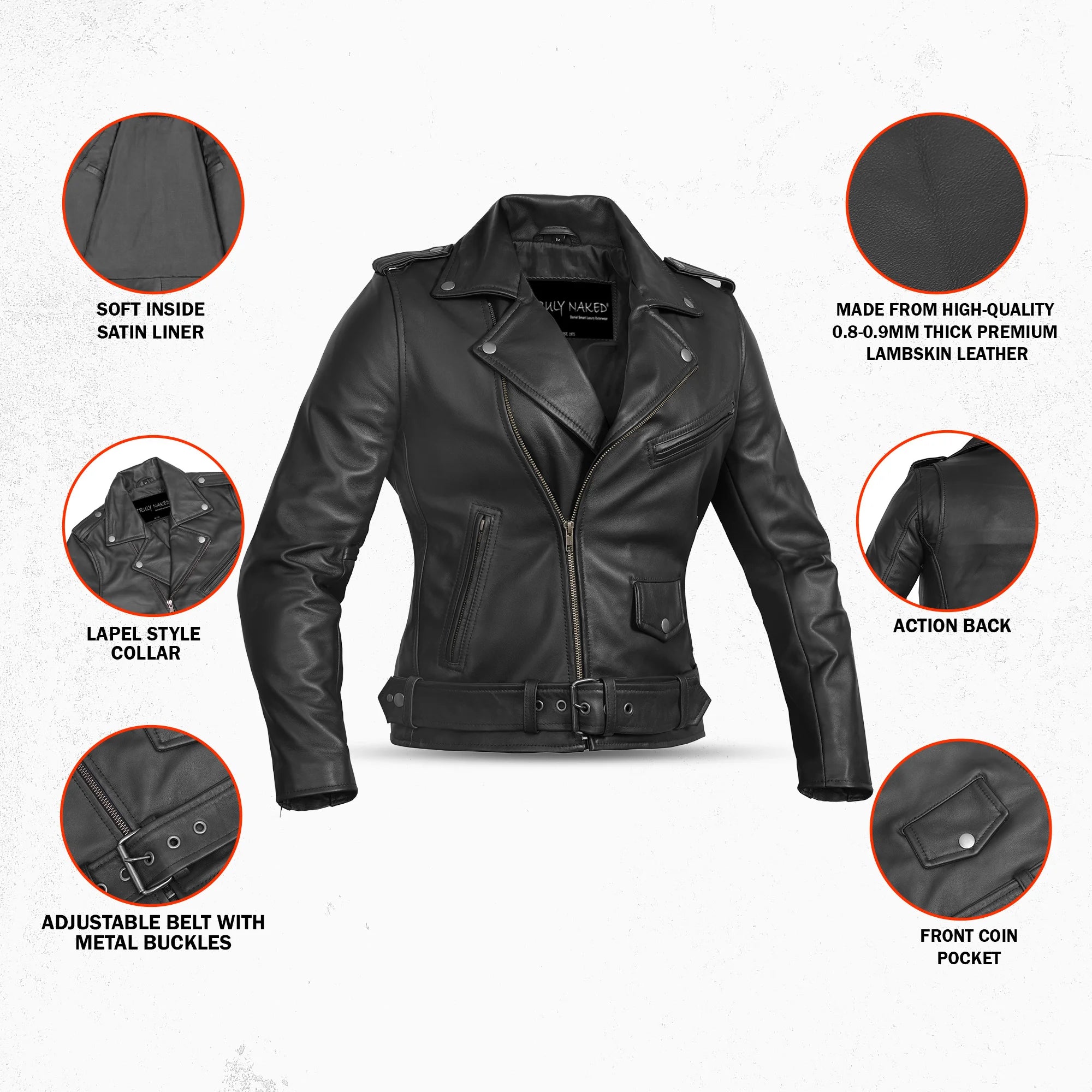 Night Shine Women's Black Fashion Leather Jacket
