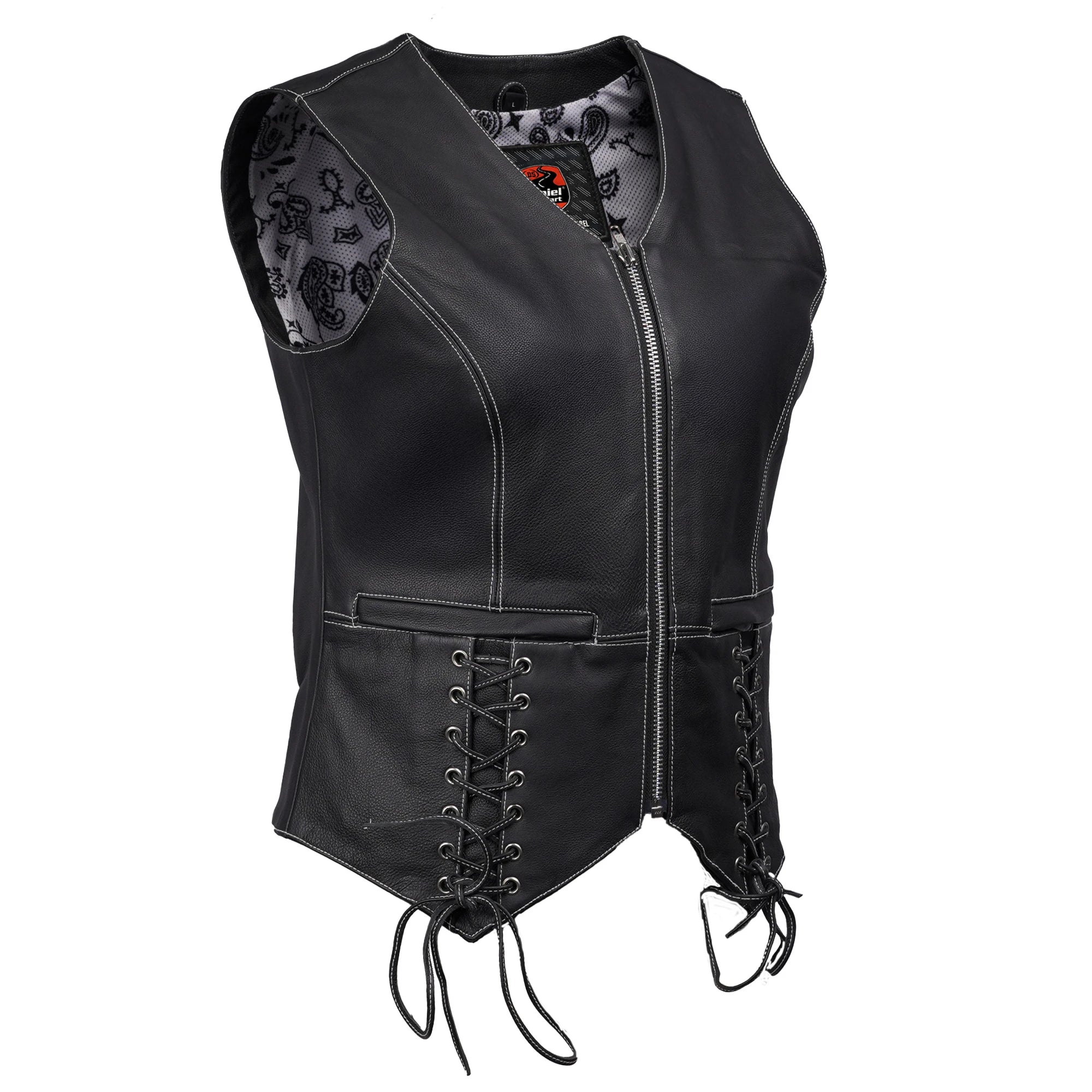 Night Edge™ Women's Leather Motorcycle Vest