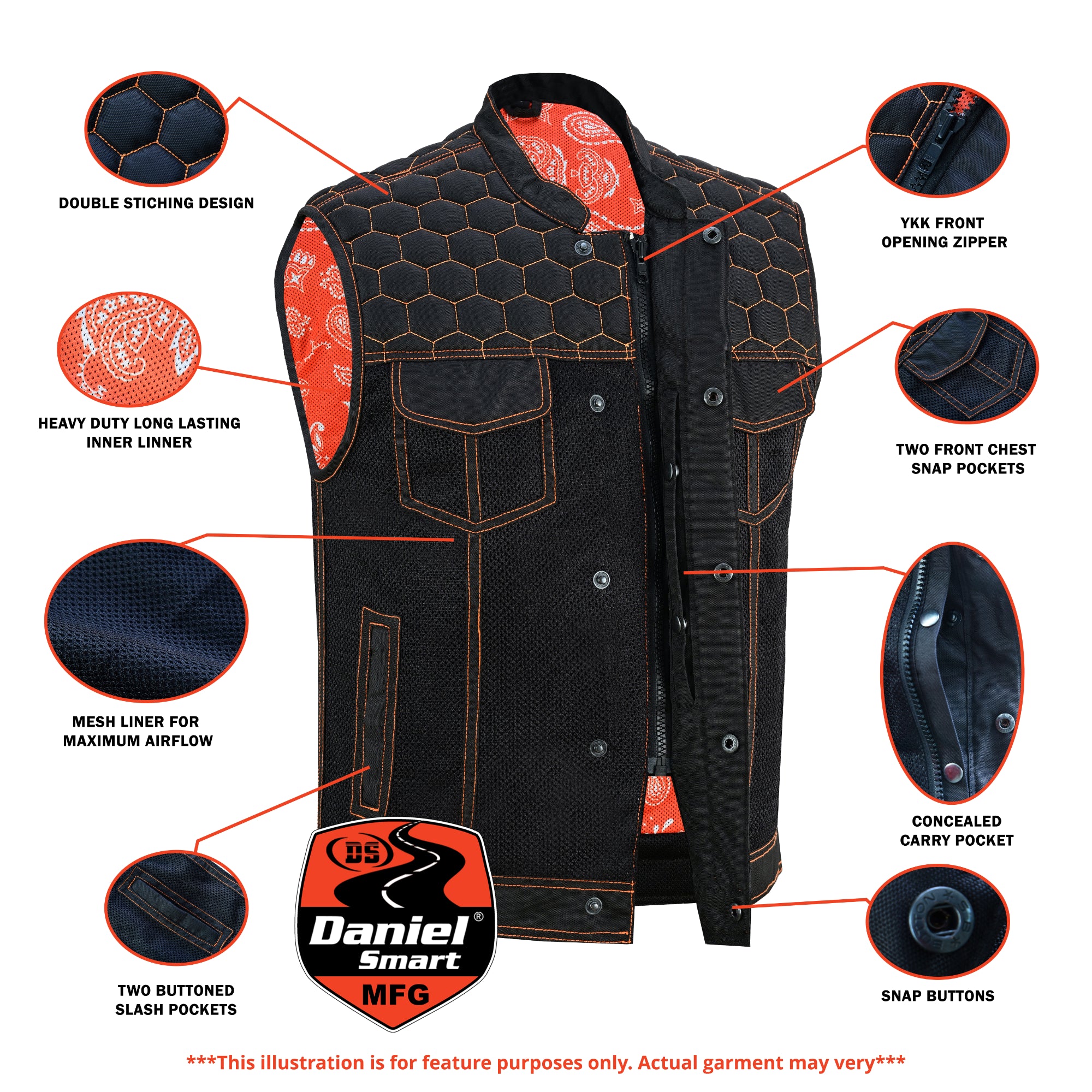 Mesh Rave™ Men's Textile Motorcycle Vest
