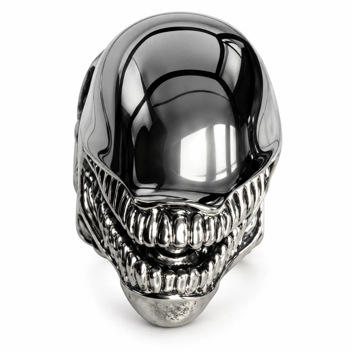 Stainless Steel Alien Skull Biker Ring