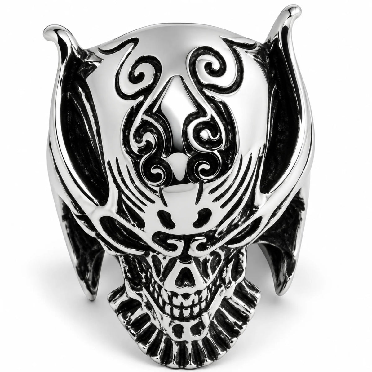 Stainless Steel Lion Mask Biker Ring