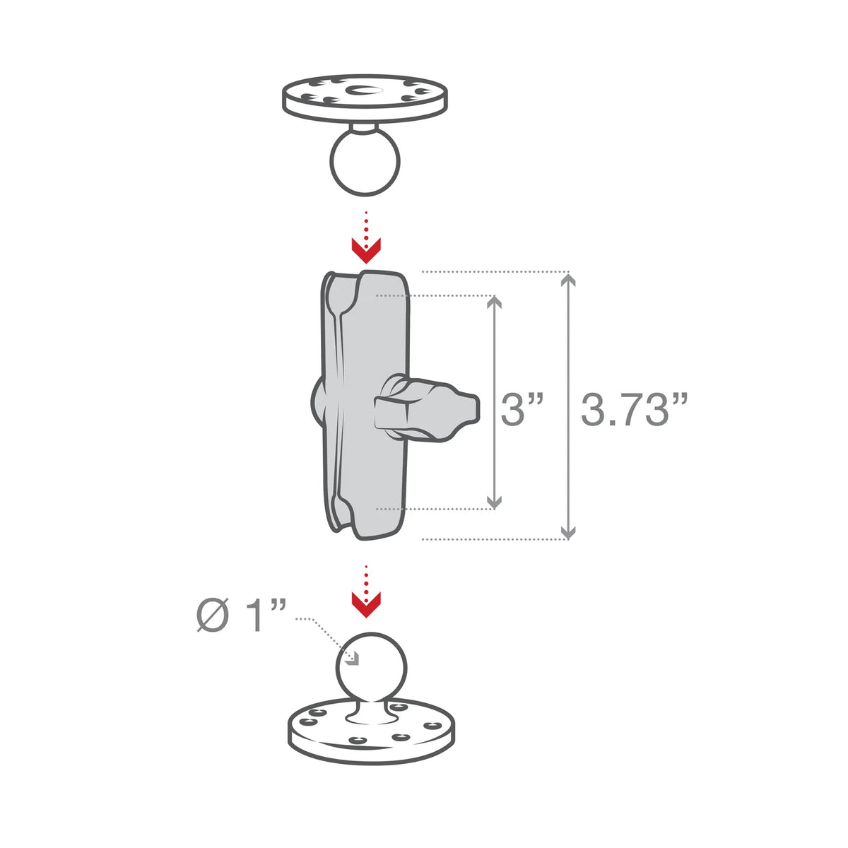 RAM® Double Socket Arm - B Size Medium