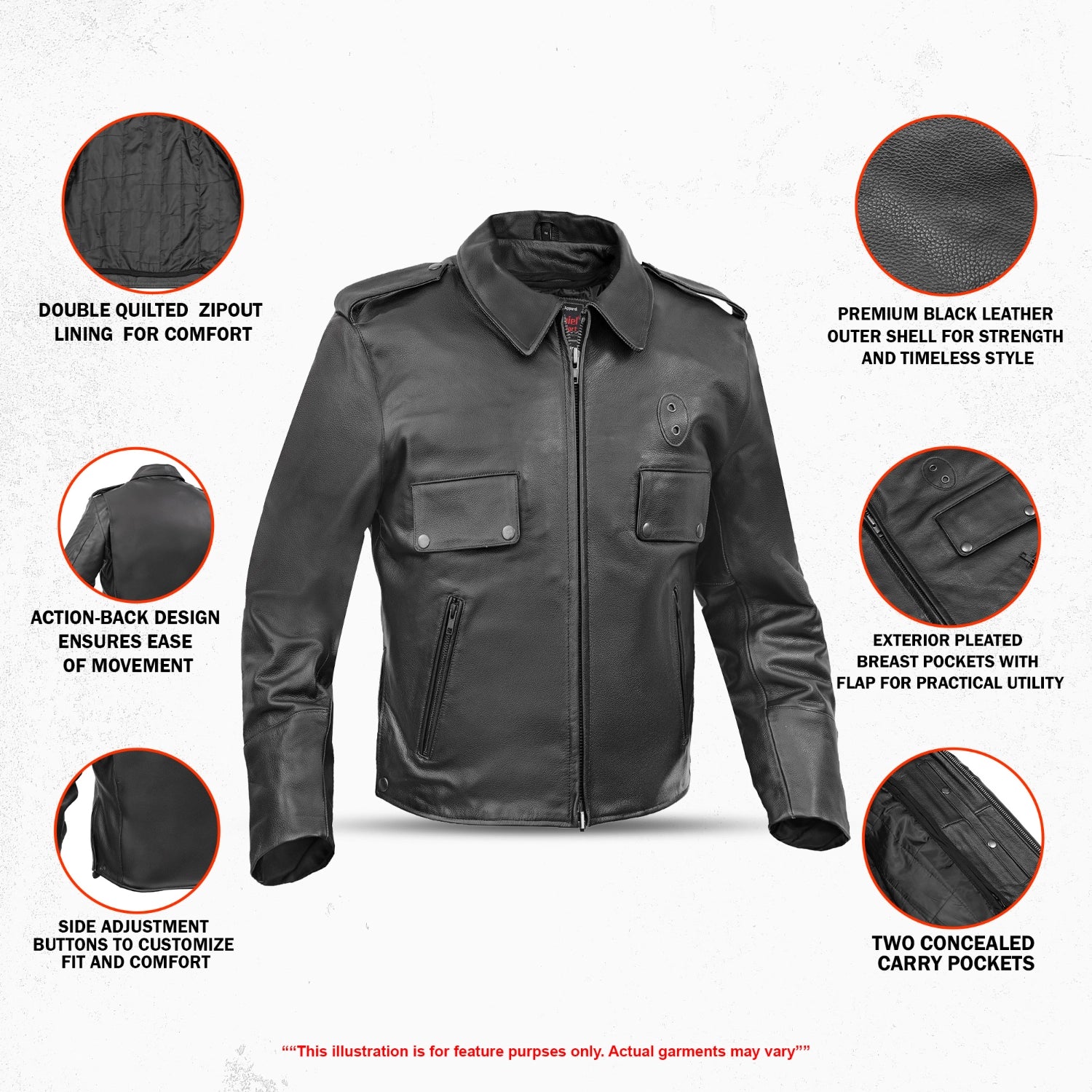 Raw Cope Men’s Leather Motorcycle Jacket