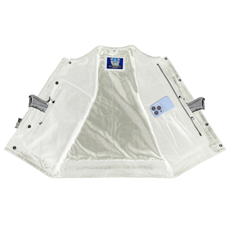 Desert Drifter Summer Spark Lowcut Men's Canvas Motorcycle Vest