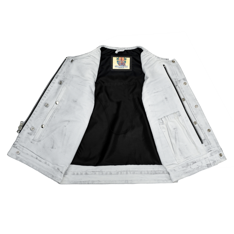 Desert Drifter Summer Spark Lowcut Men's Canvas Motorcycle Vest