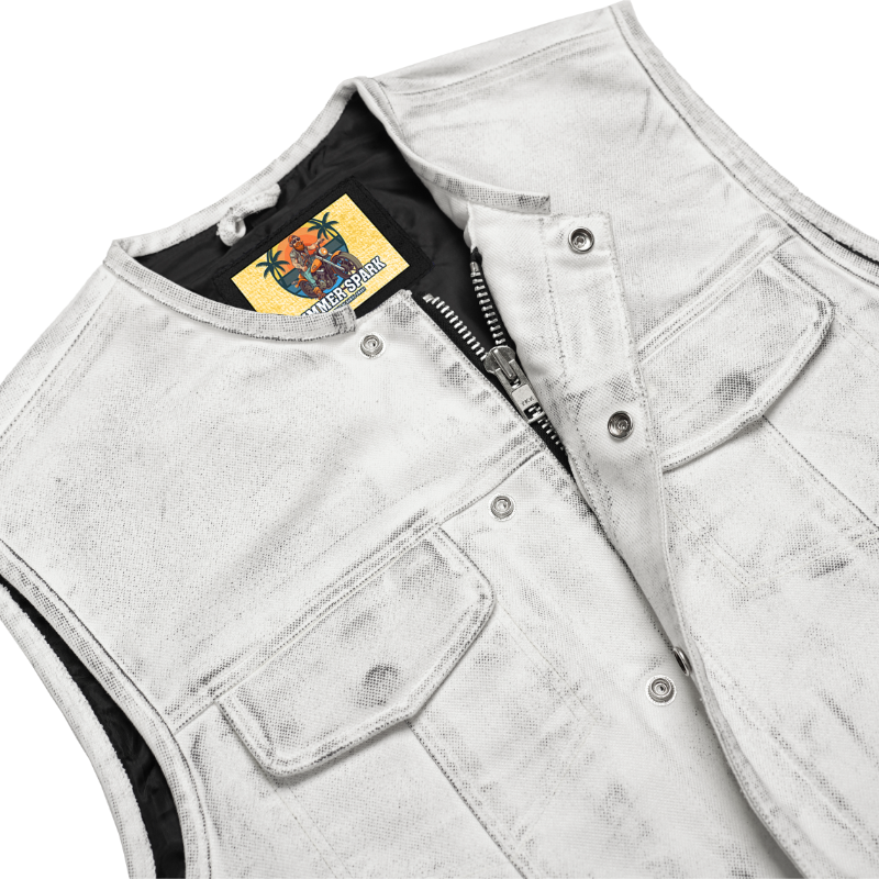 Desert Drifter Summer Spark Lowcut Men's Canvas Motorcycle Vest