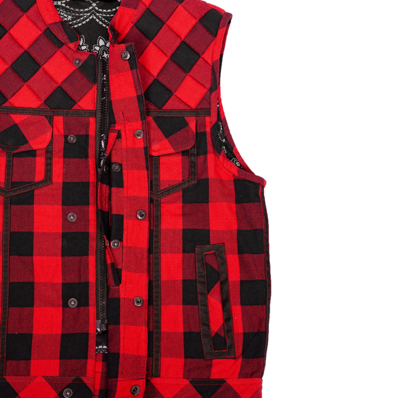 Fire Storm Flannel Motorcycle Textile Vest