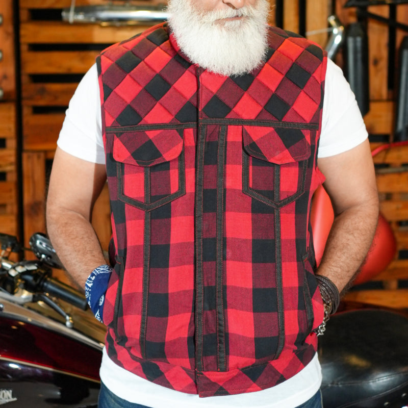 Fire Storm Flannel Motorcycle Textile Vest