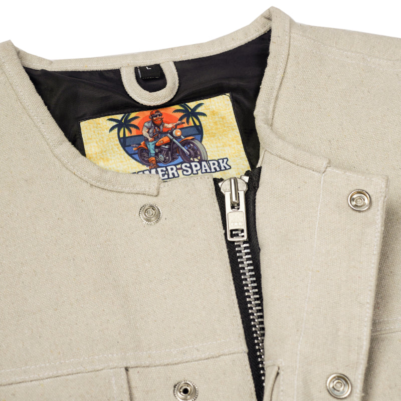 Lava Racer Lowcut Summer Spark Men's Canvas Motorcycle Vest
