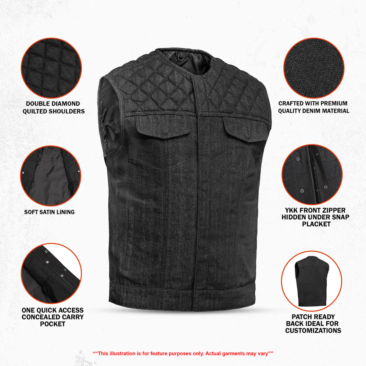 Shoveller - Men’s Motorcycle Denim Vest